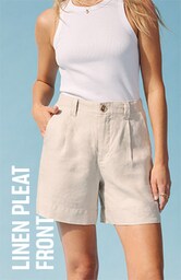 Linen Pleat Front