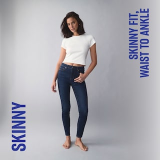 Skinny. Skinny fit, waist to ankle