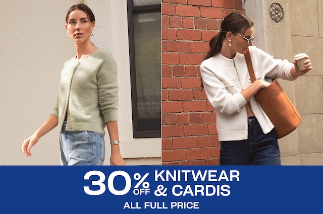30% off knitwear & cardis