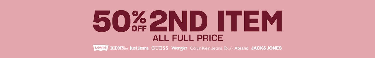 50% Off 2nd Item. All Full Price.