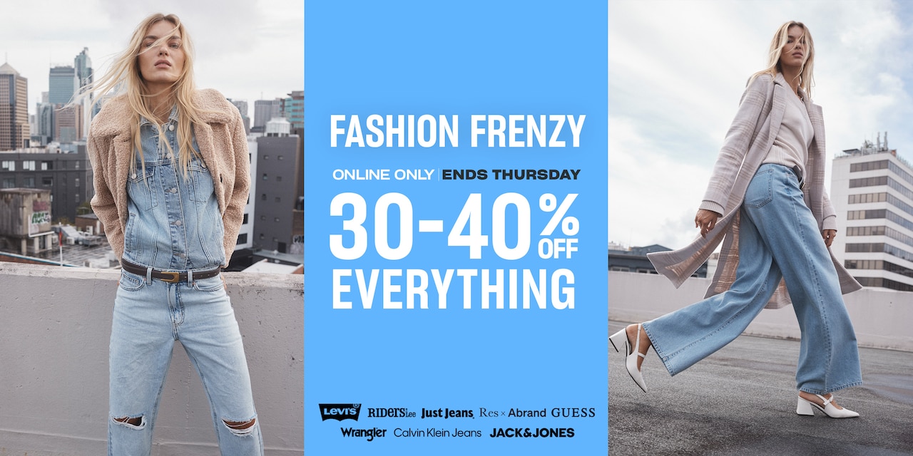 Fashion Frenzy. Online only, ends Thursday. 30-40% Off Everything.