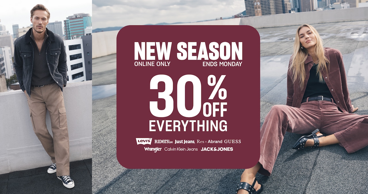 New Season. Online only, ends Monday. 30% Off Everything.