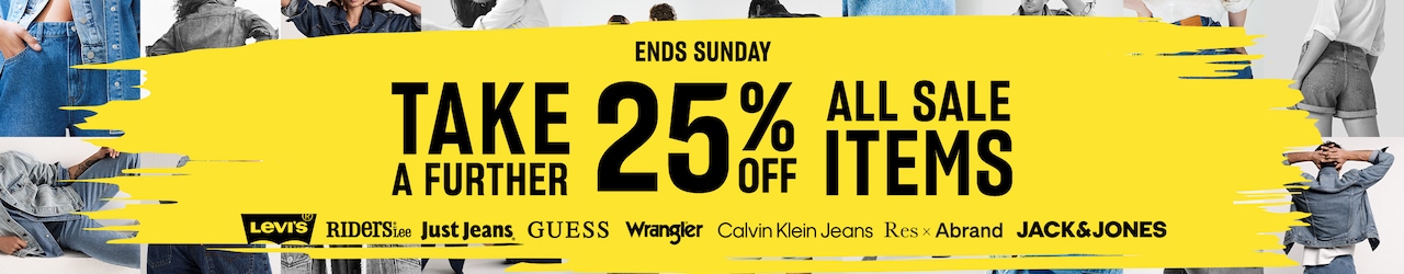 Ends Sunday. Take a further 25% off all sale items.