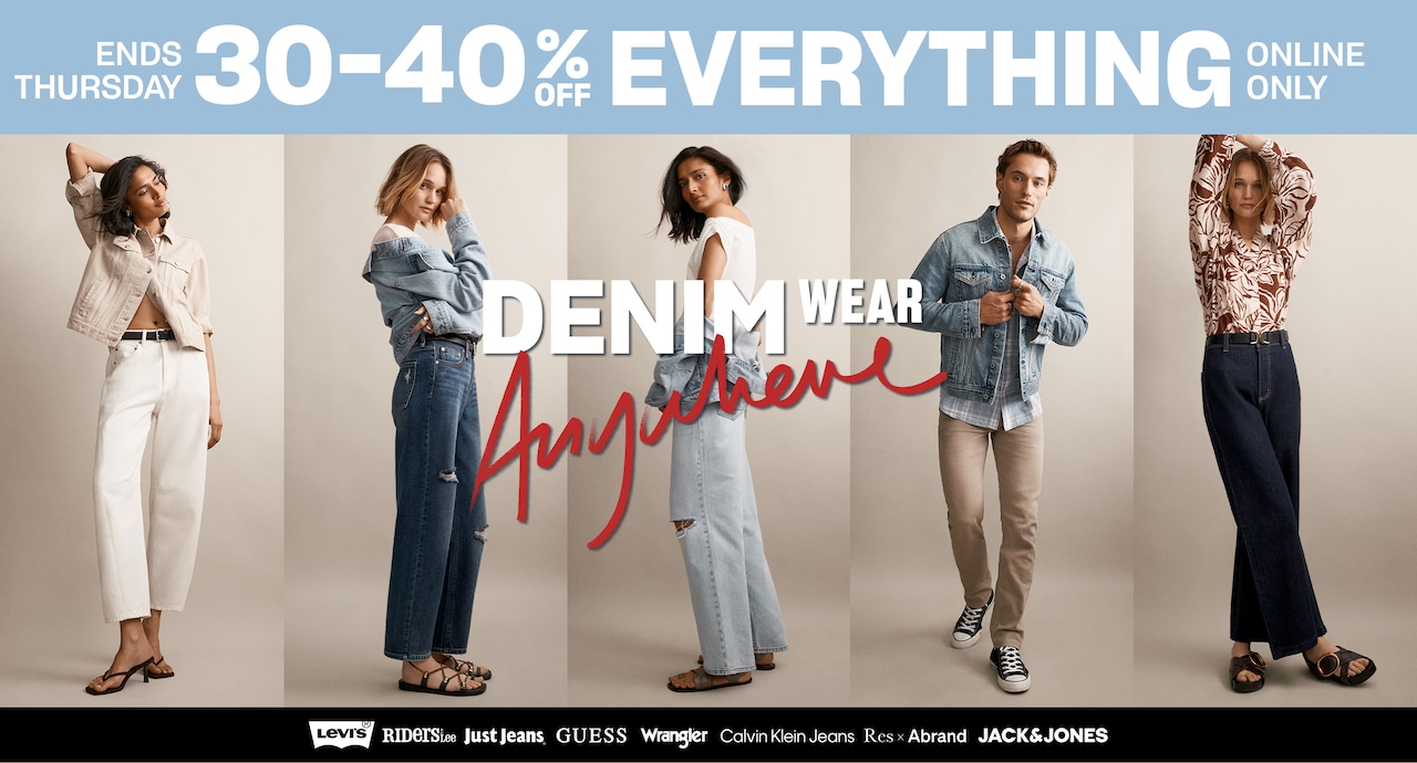 Ends Thursday. Online only. 30-40% off everything