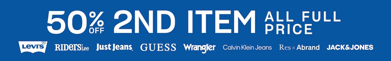 50% Off 2nd Item All Full Price.