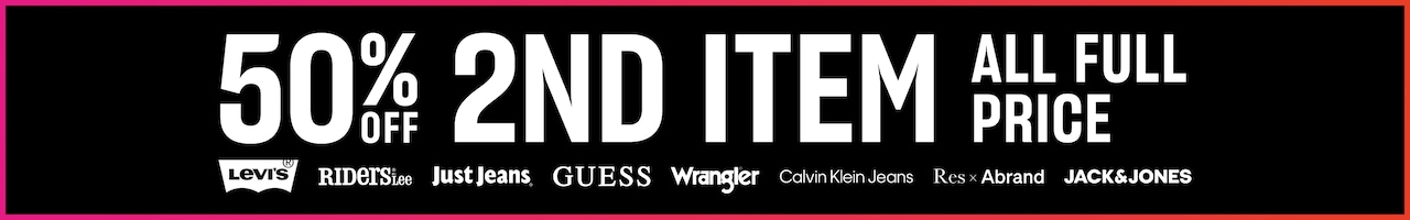 50% Off 2nd Item All Full Price.