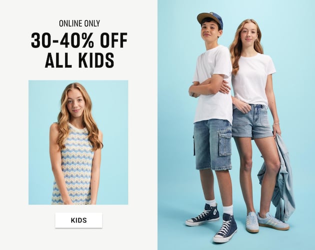 Online Only. 30-40% Off All Kids