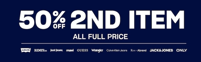 50% Off 2nd Item. All Full Price