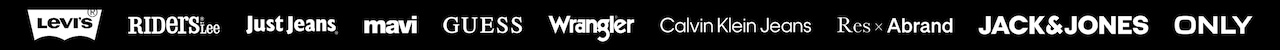 Levi's. Riders by Lee. Just Jeans. Mavi. Guess. Wrangler. Calvin Klein Jeans. Res x Abrand. Jack & Jones. Only