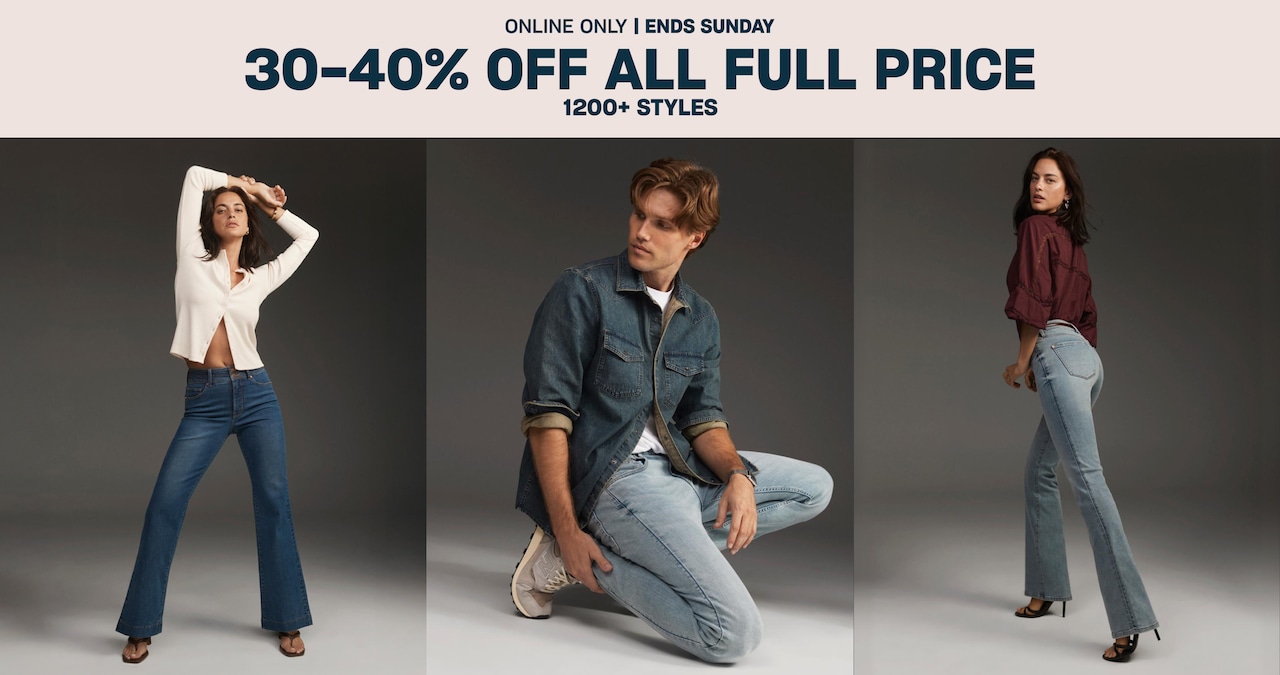 Online Only. Ends Sunday. 30-40% Off All Full Price