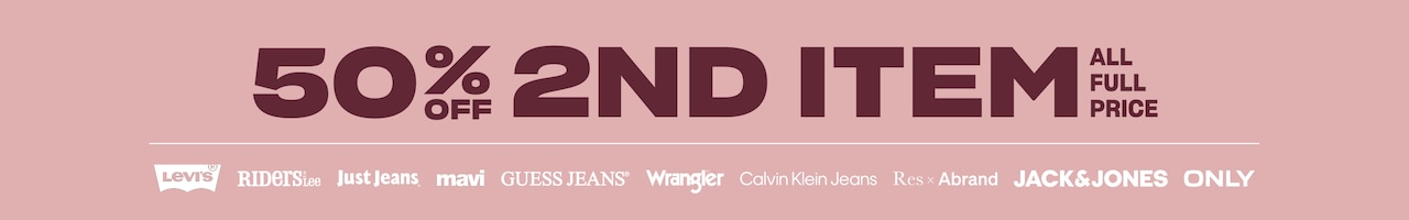 50% Off 2nd Item. All Full Price.