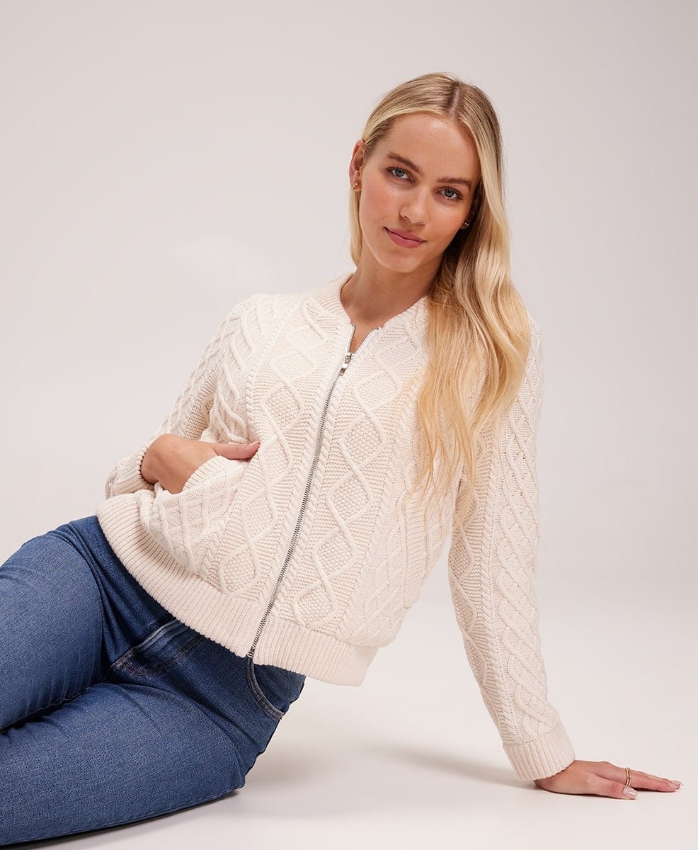 Cable Knit Bomber