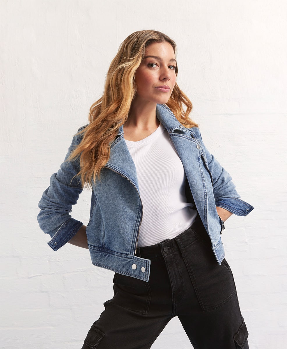 Denim Biker Jacket