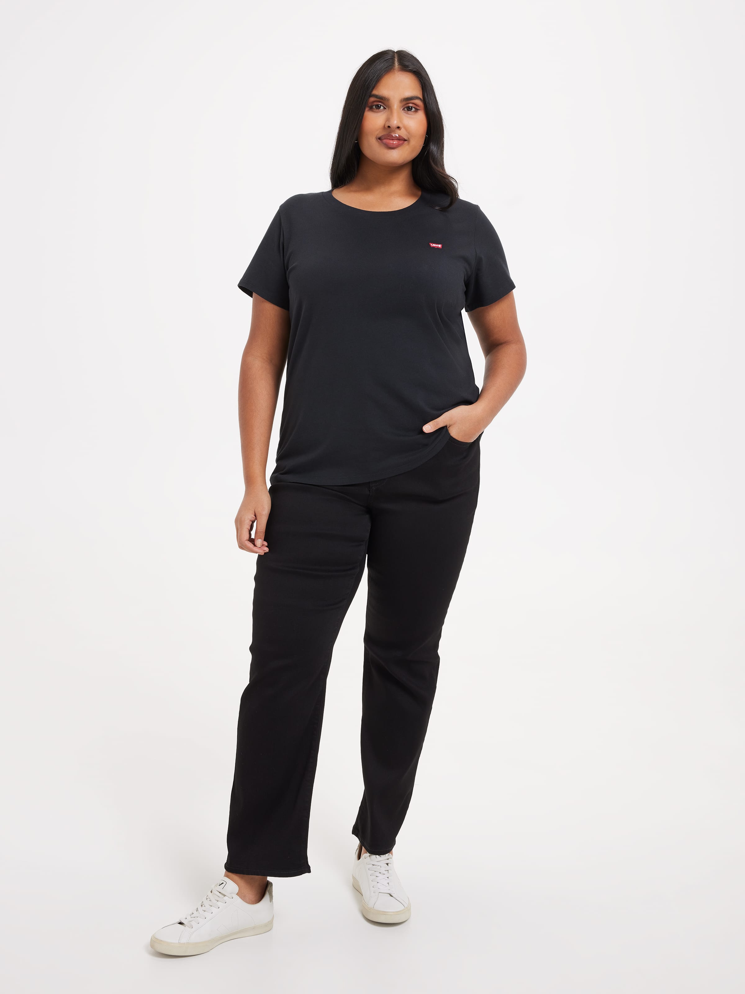Curve Mini Logo Tee In Black