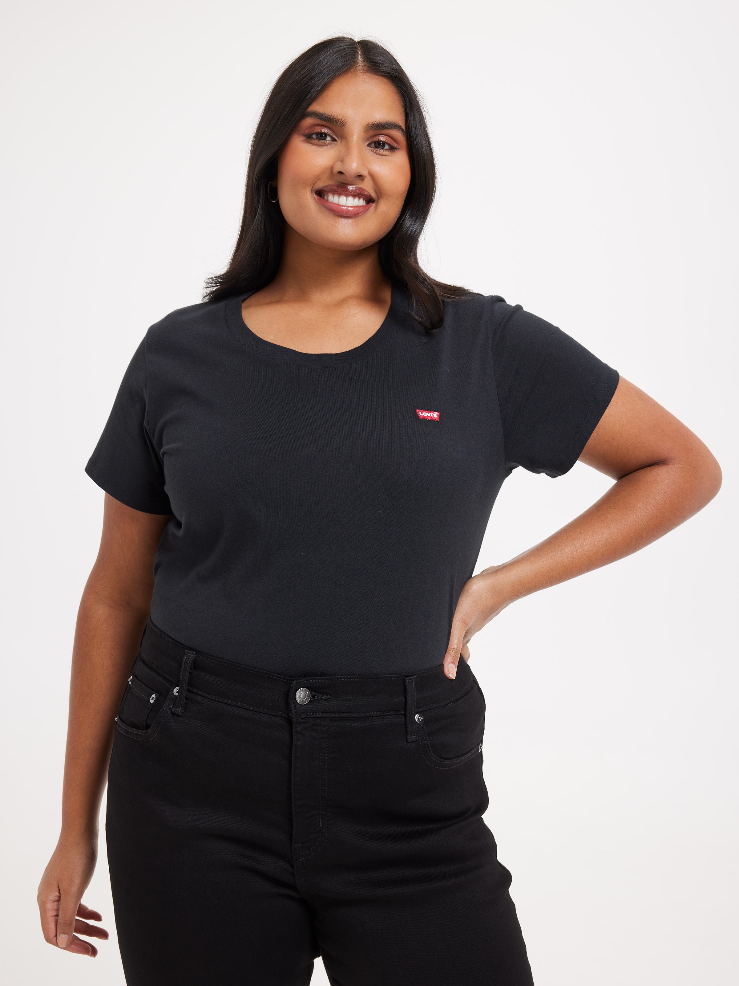 Curve Mini Logo Tee In Black
