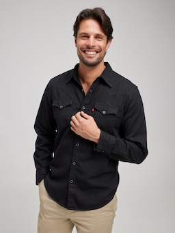 Barstow Western Shirt In Marble Black