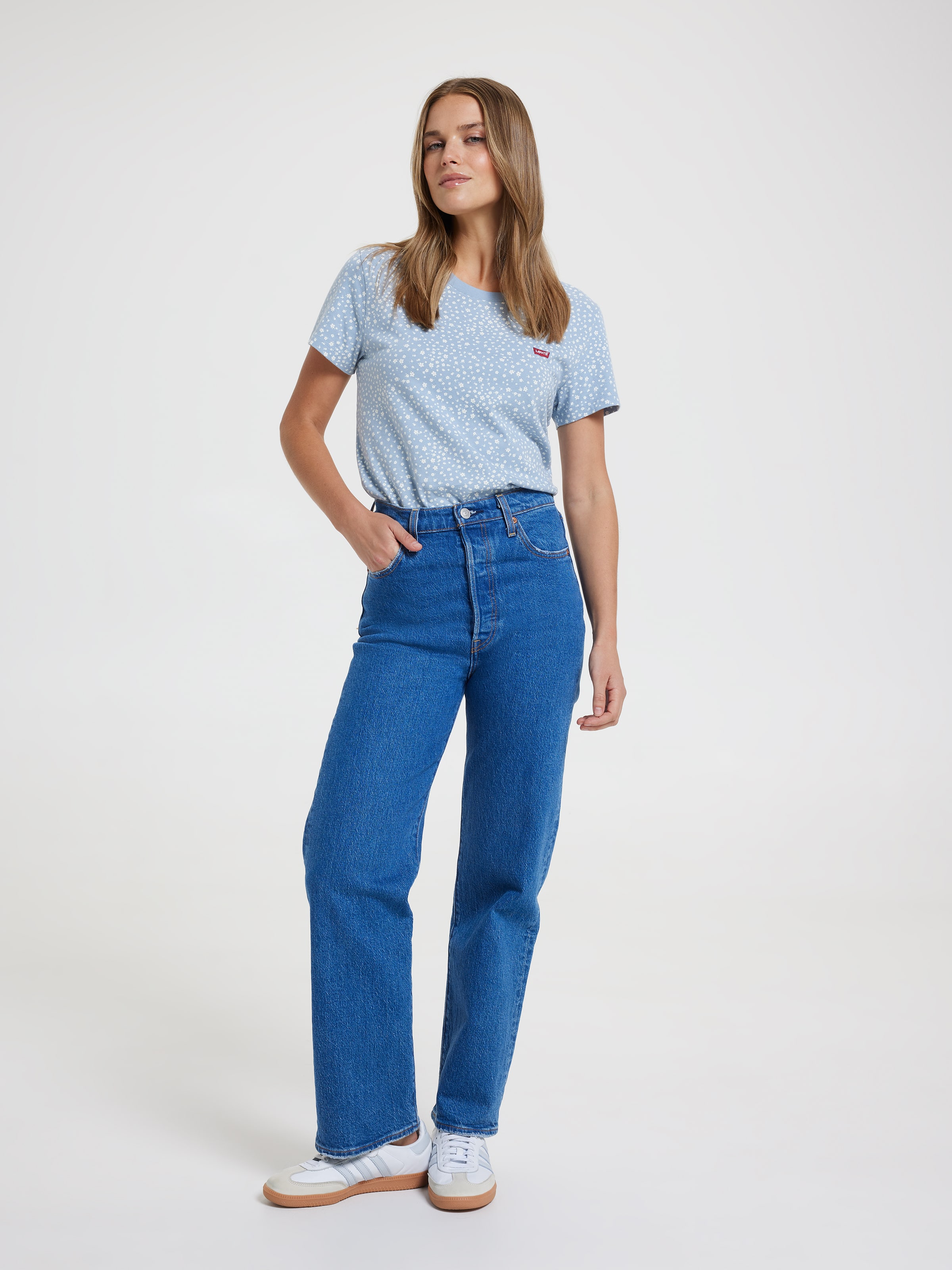 Ribcage Straight Ankle Jean In Jazz Pop