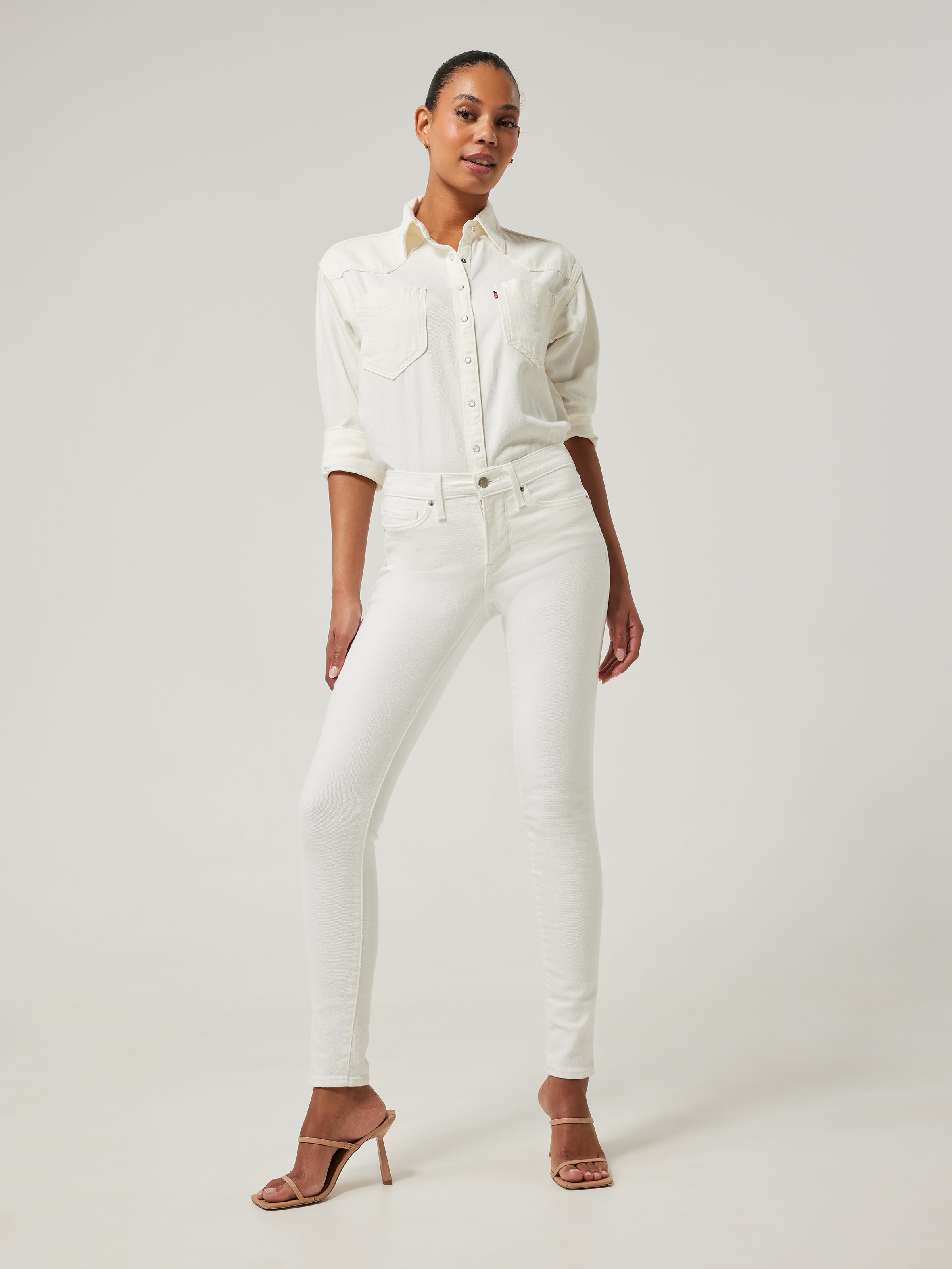 All white 2025 skinny jeans