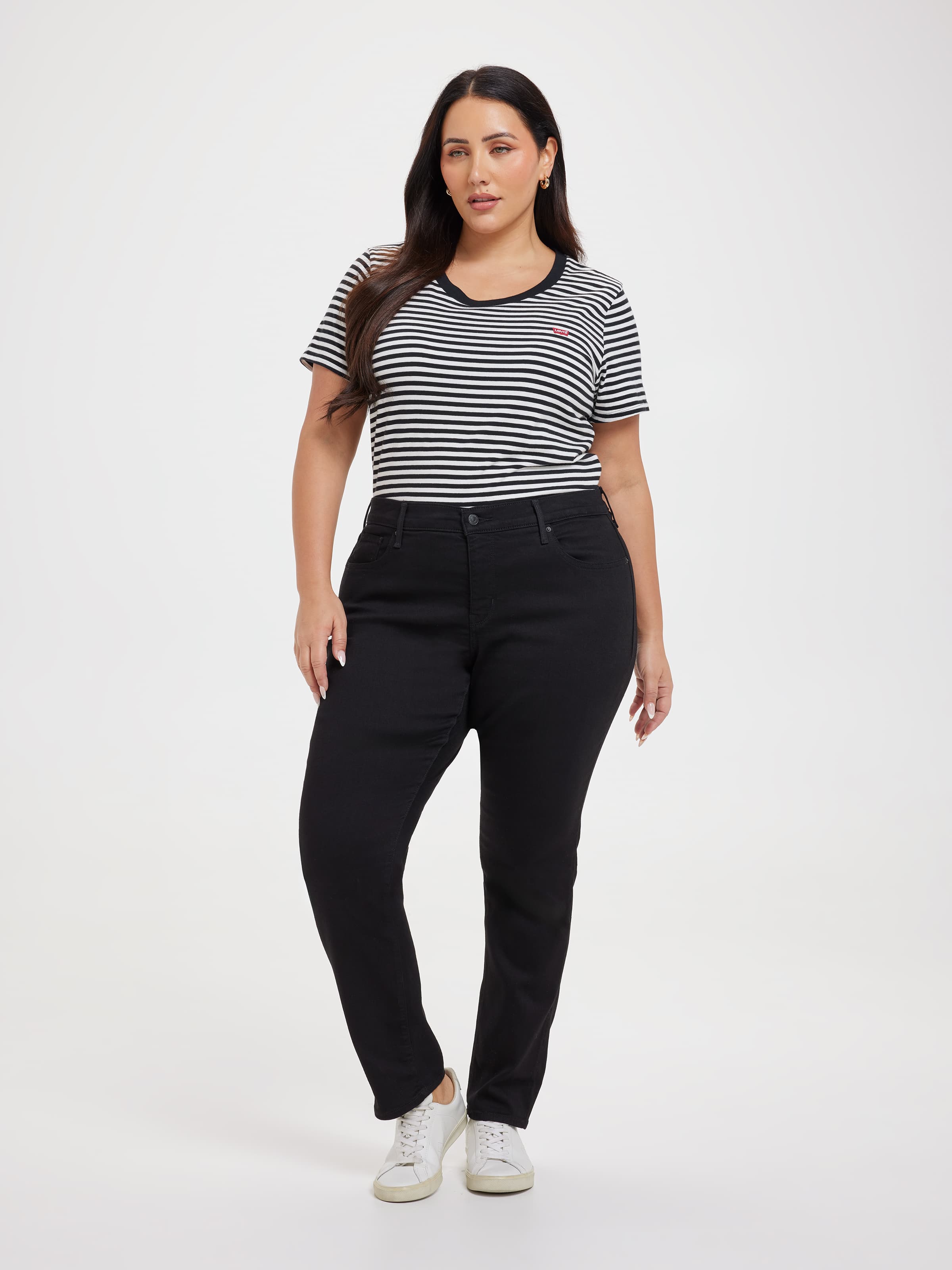 Plus Perfect Tee In Raita Stripe Caviar