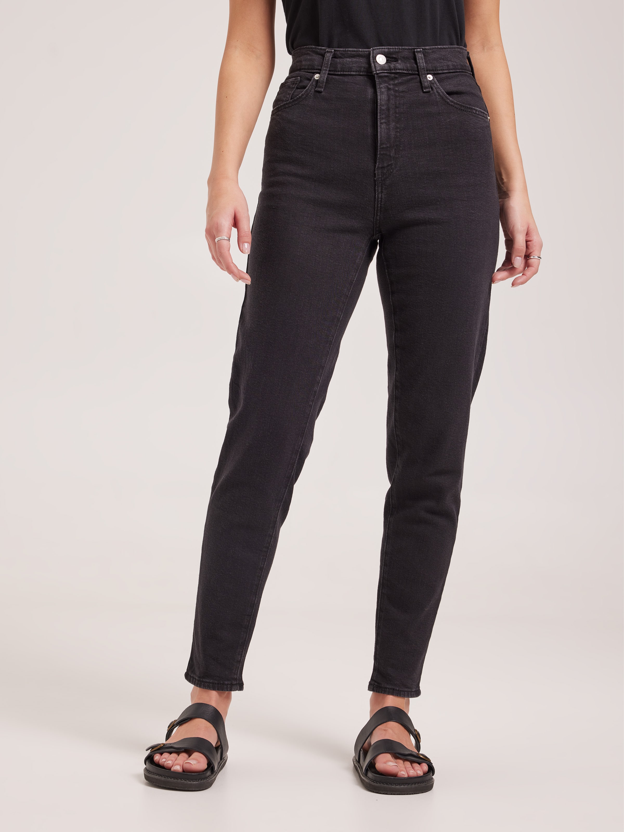 High Waisted Mom Jean In Flash Black