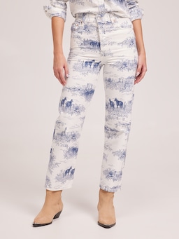 Ribcage Straight Ankle Jean In Western Toille