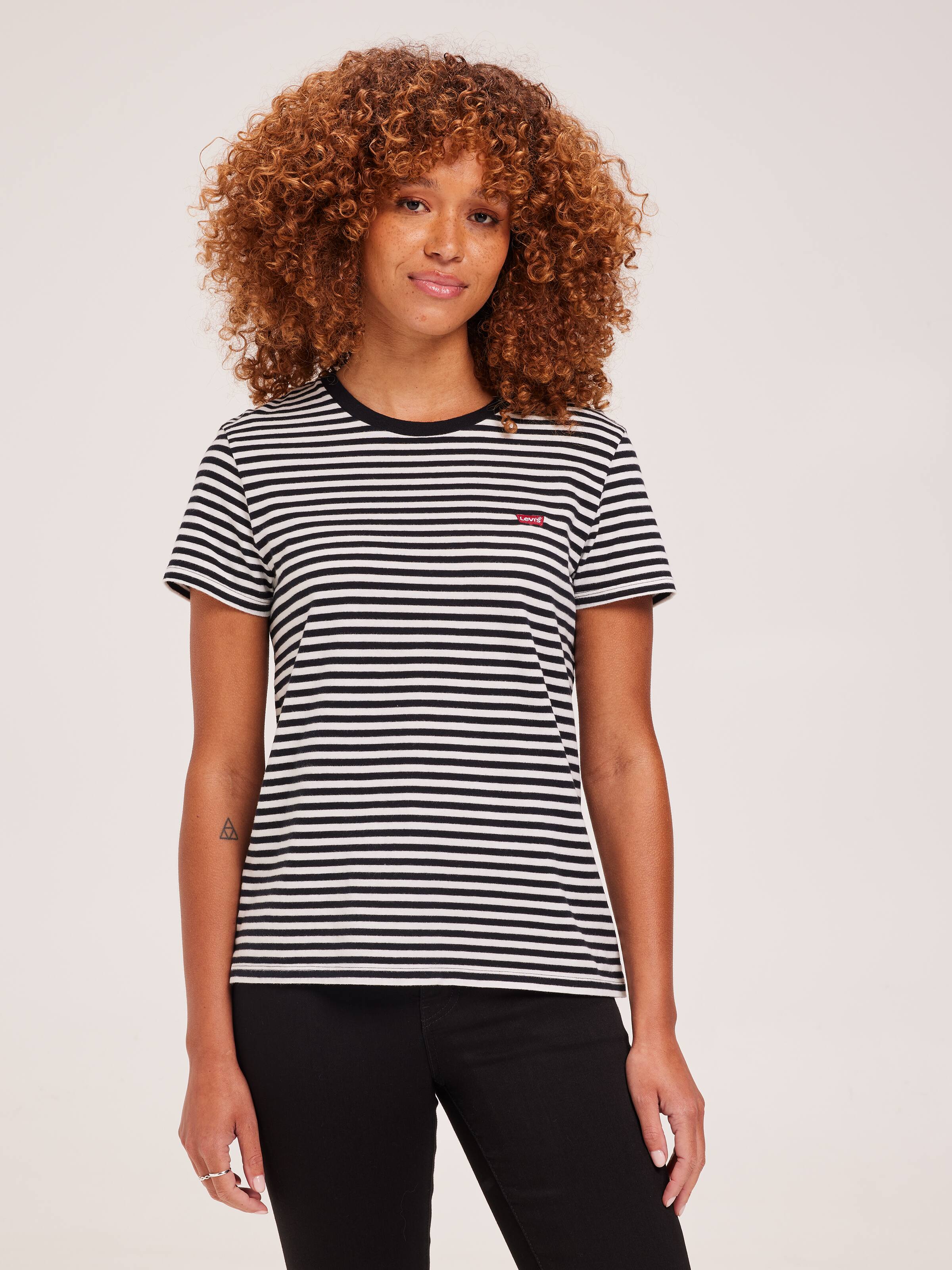 Mini Logo Perfect Tee In Stripe Caviar