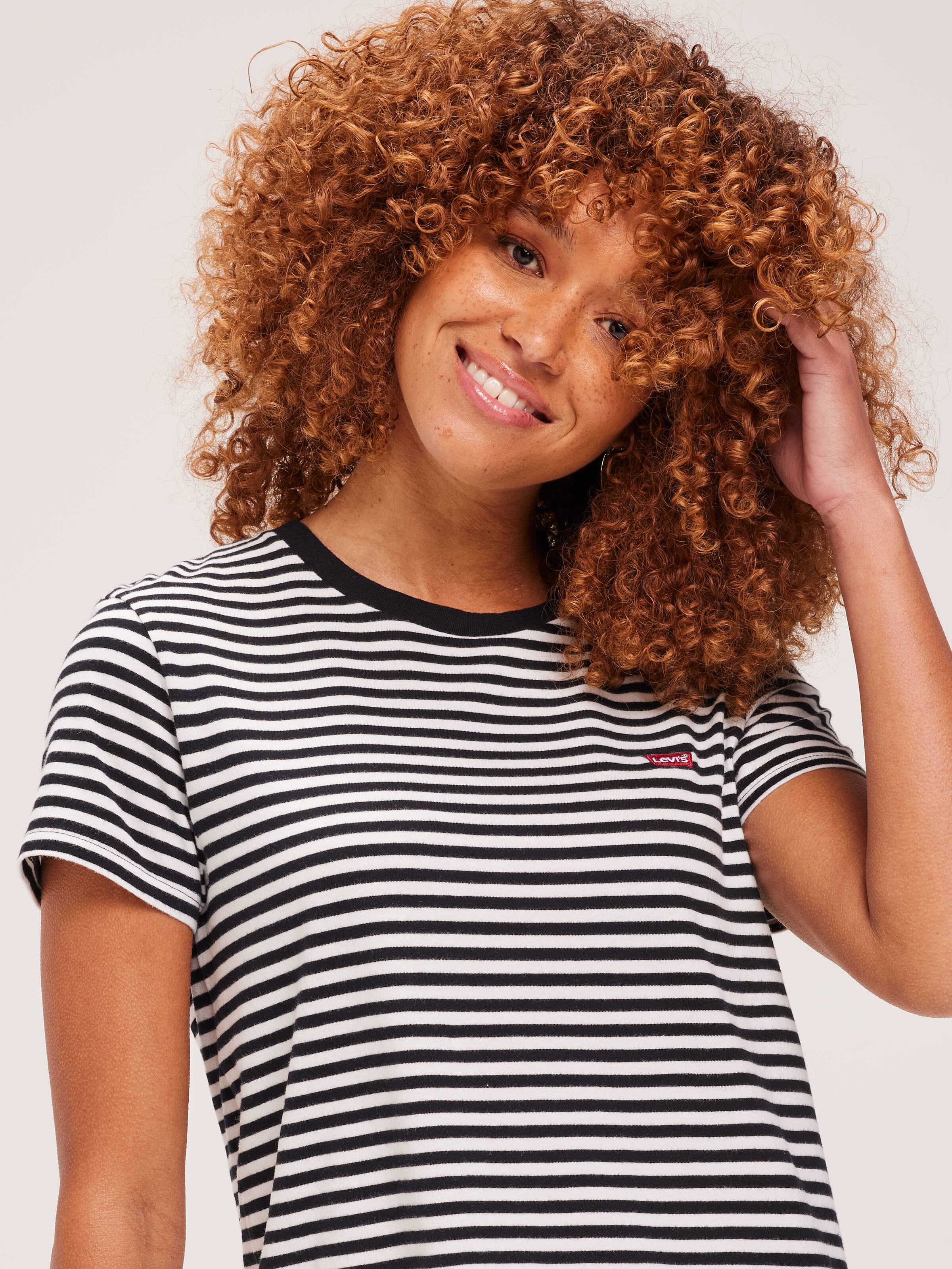 Mini Logo Perfect Tee In Stripe Caviar