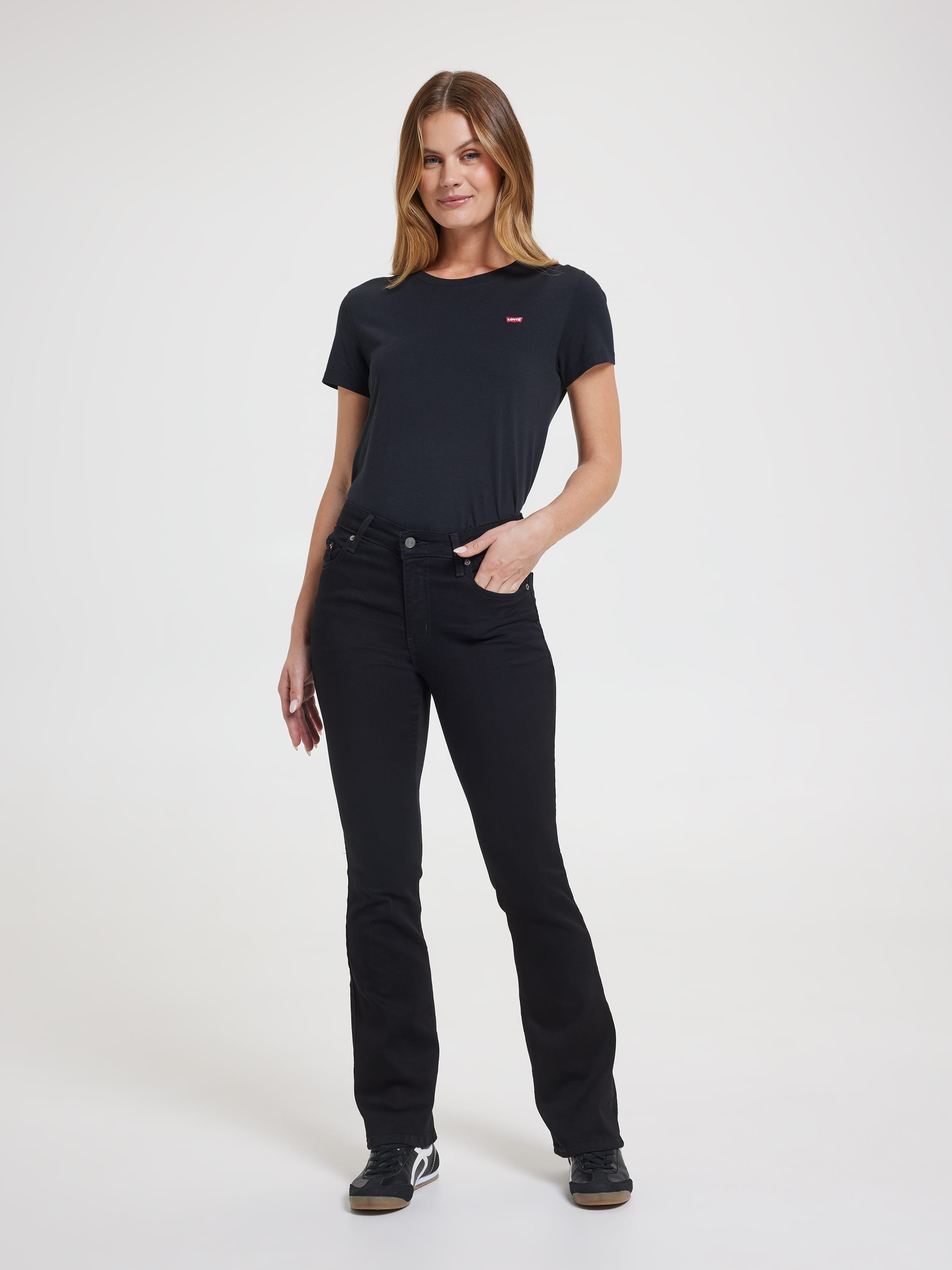 725 High Rise Bootcut In Soft Black