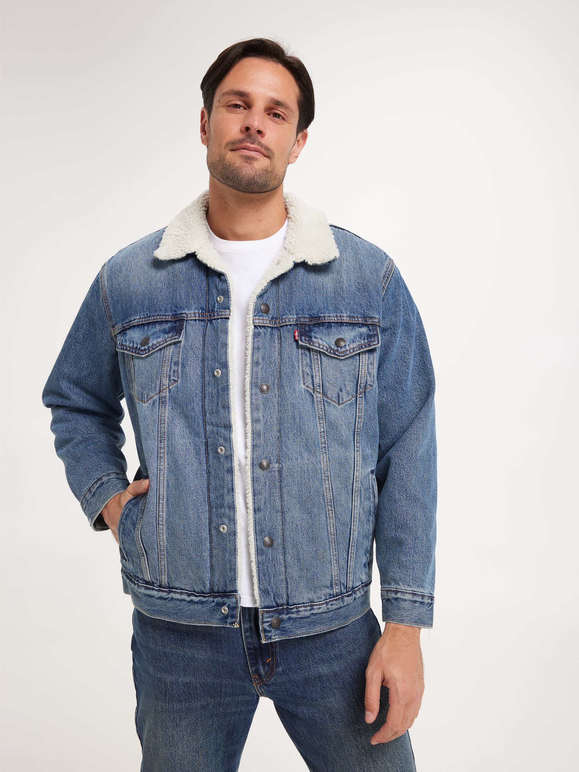Relaxed Fit Sherpa Trucker In Emerald Bay Sherpa