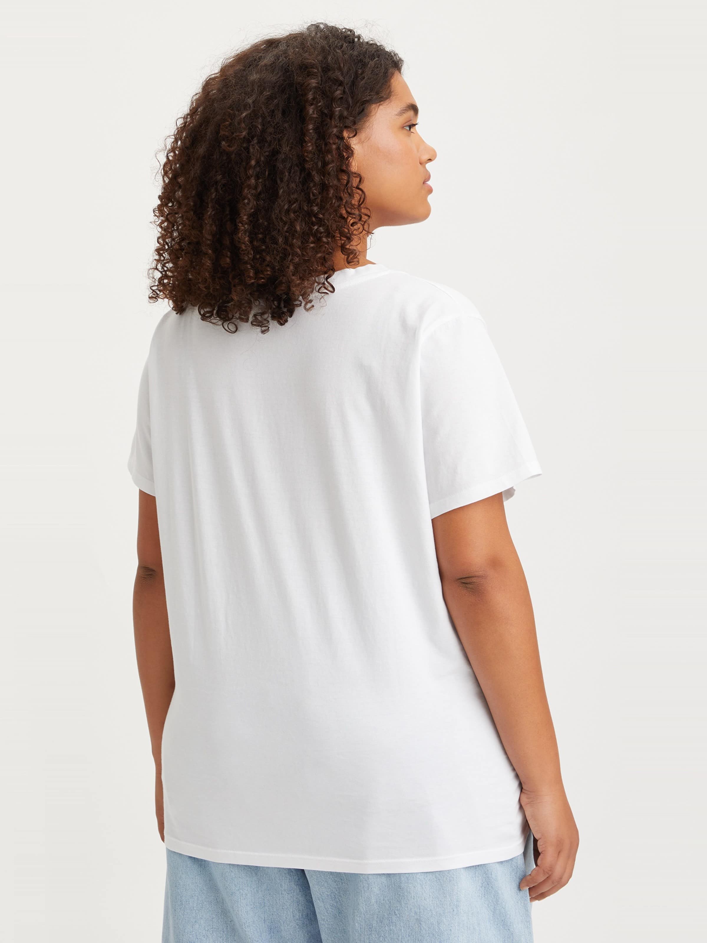 Curve Perfect V Neck Tee In White