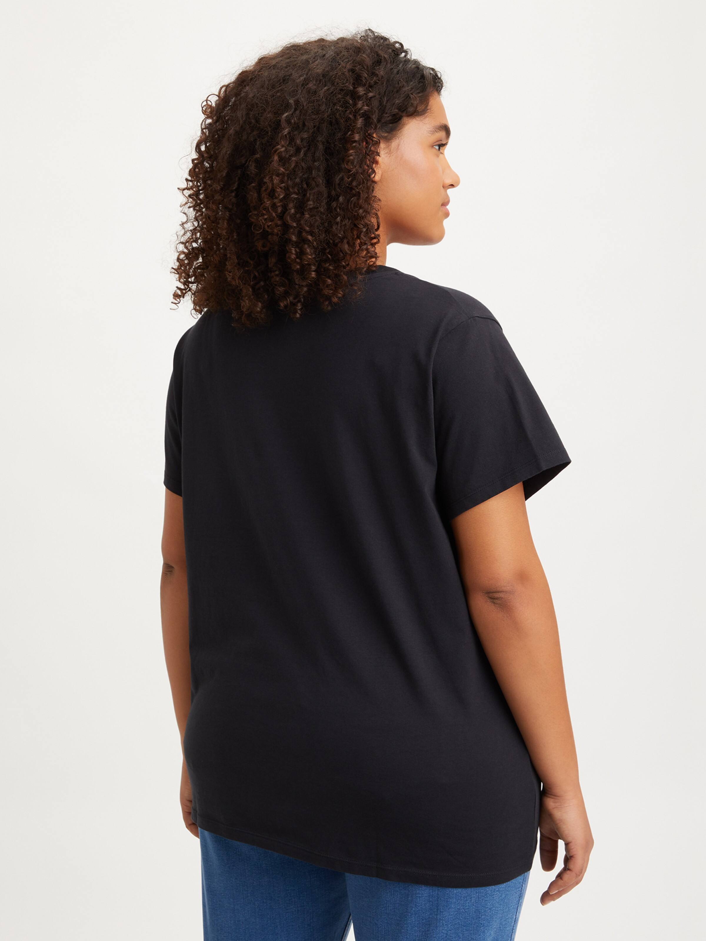 Curve Perfect V Neck Tee In Caviar