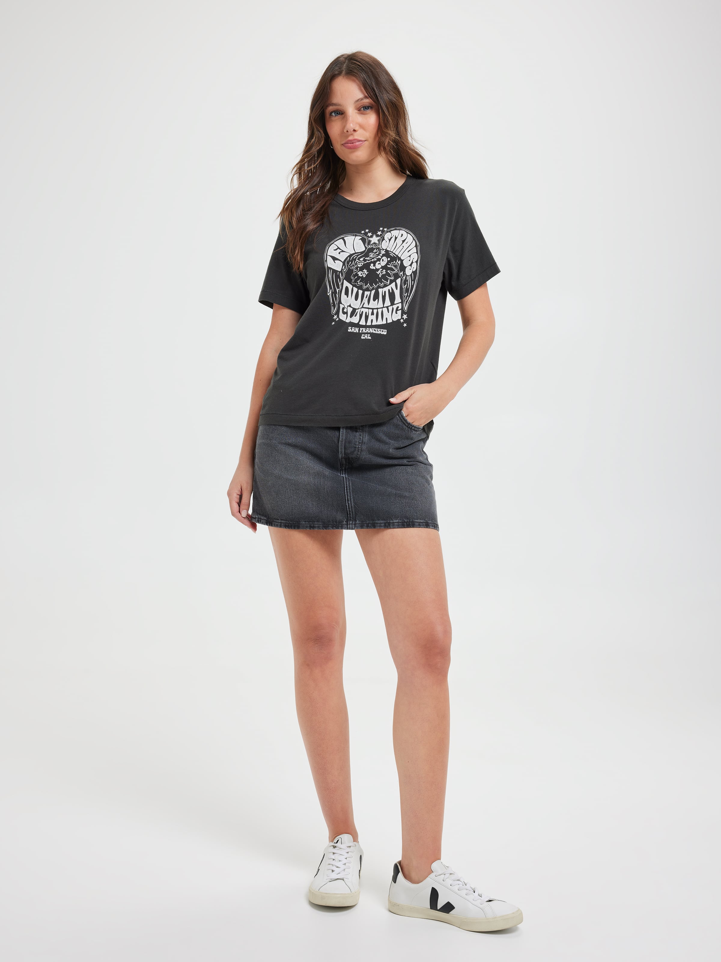 Graphic Iconic Tee In Eagle Pirate Black
