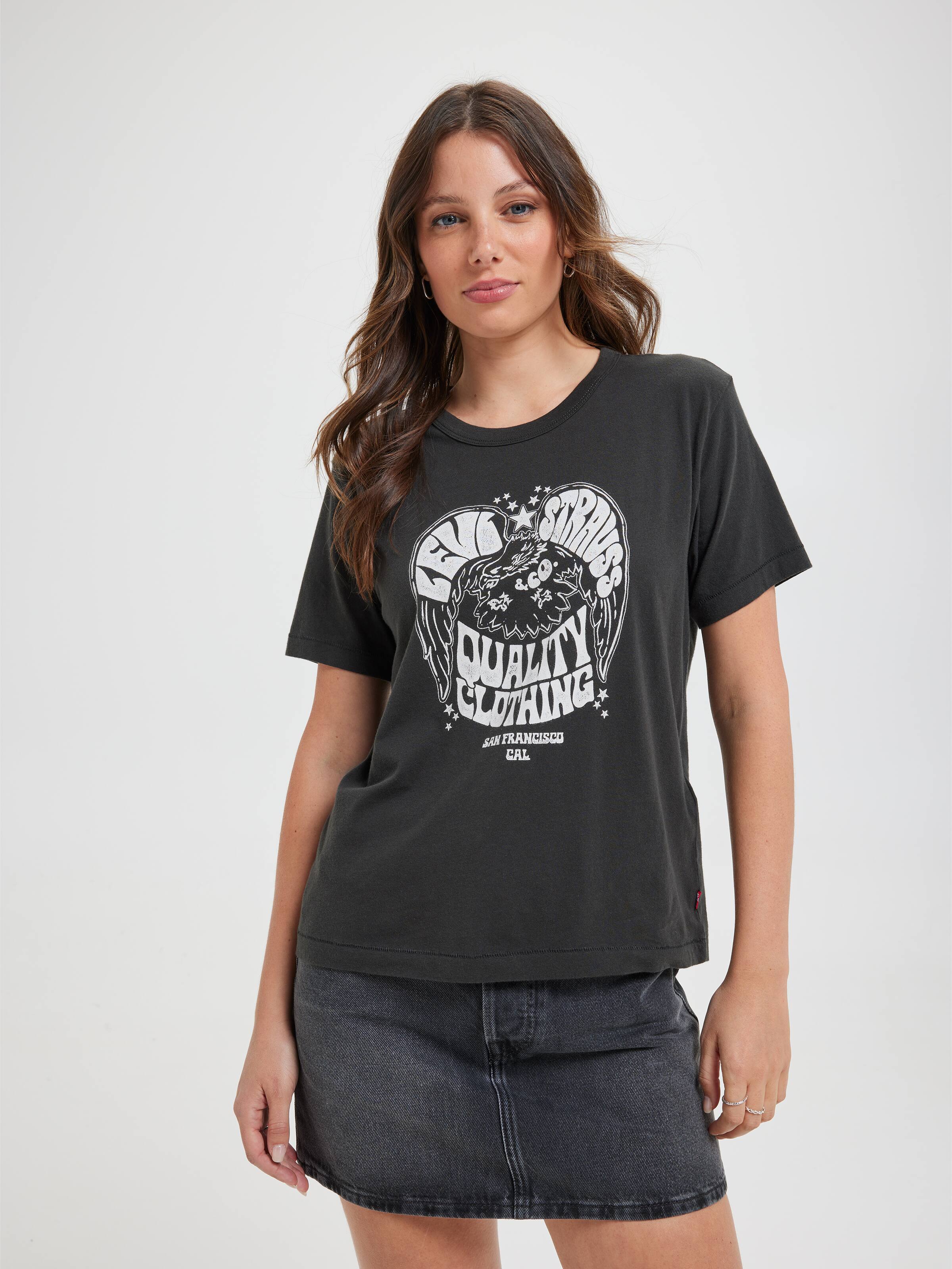 Graphic Iconic Tee In Eagle Pirate Black