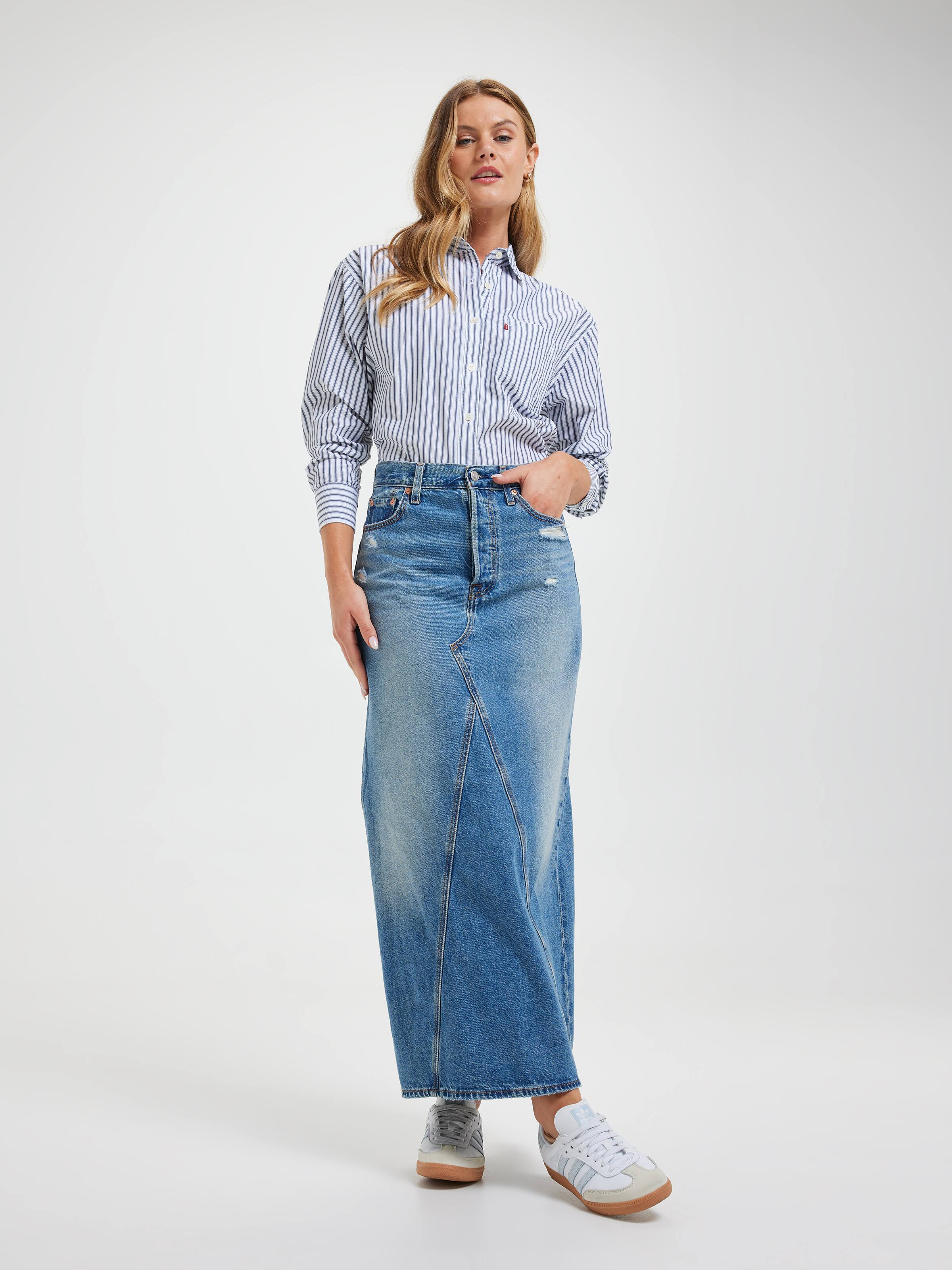 Iconic Long Skirt In Verified Vintage Blue