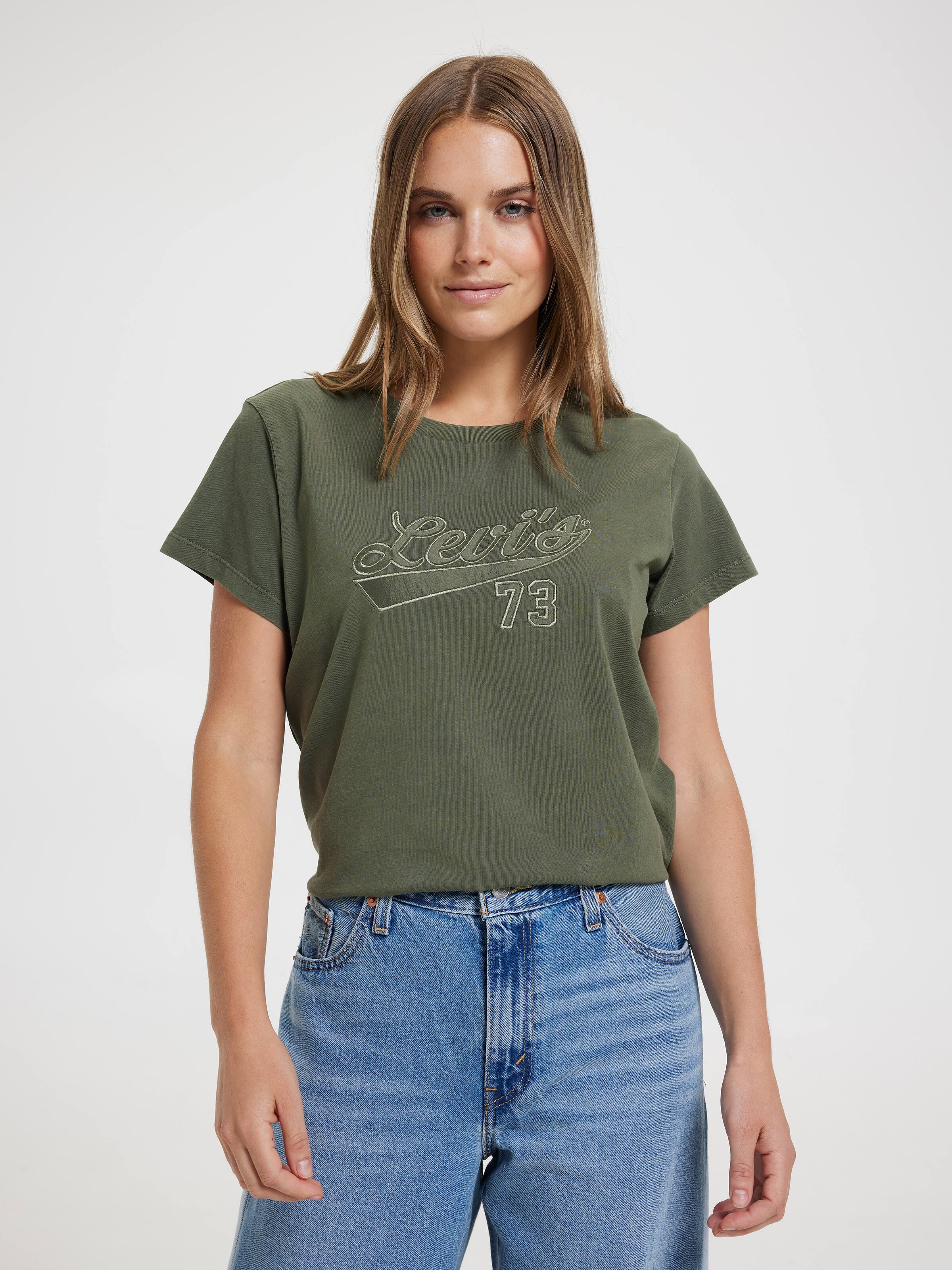 Graphic Boxy T-Shirt In Satin Script Deep Depths