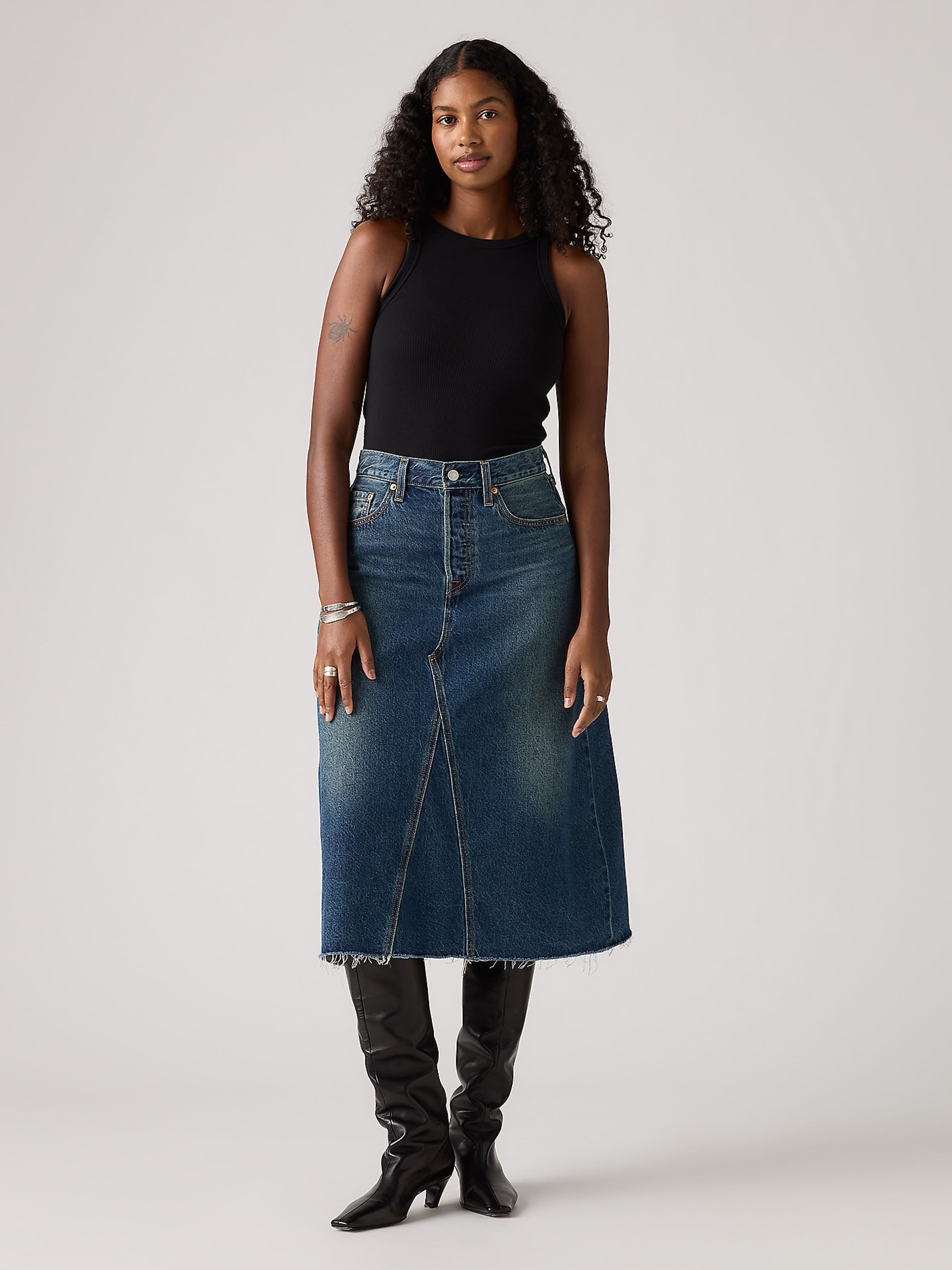 High Rise Aline Decon Skirt In Hinged Heart