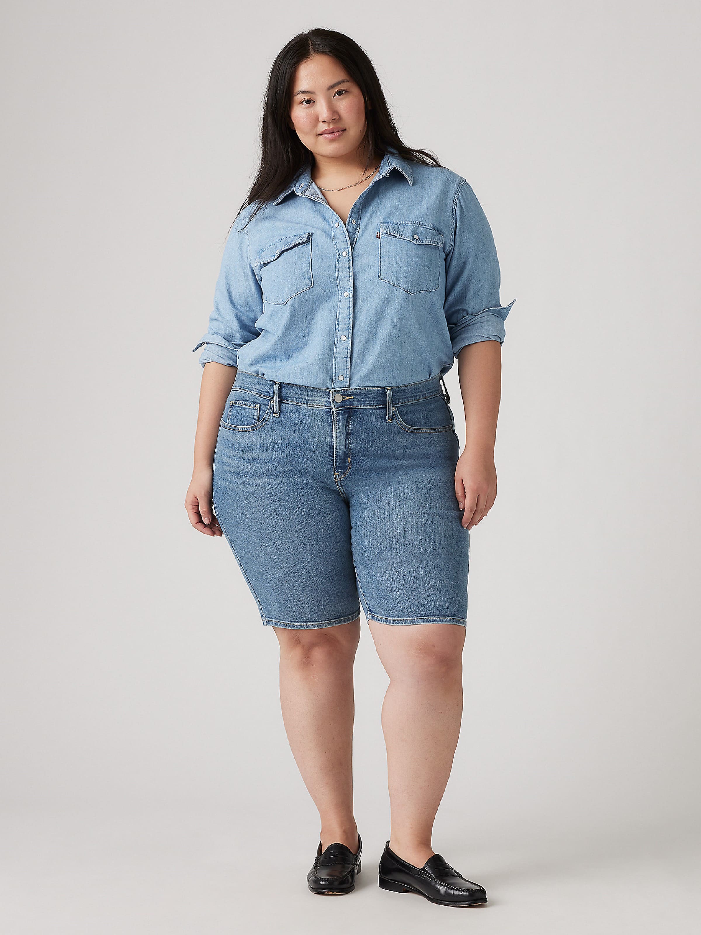 Curve Shaping Bermuda In Camp Denim