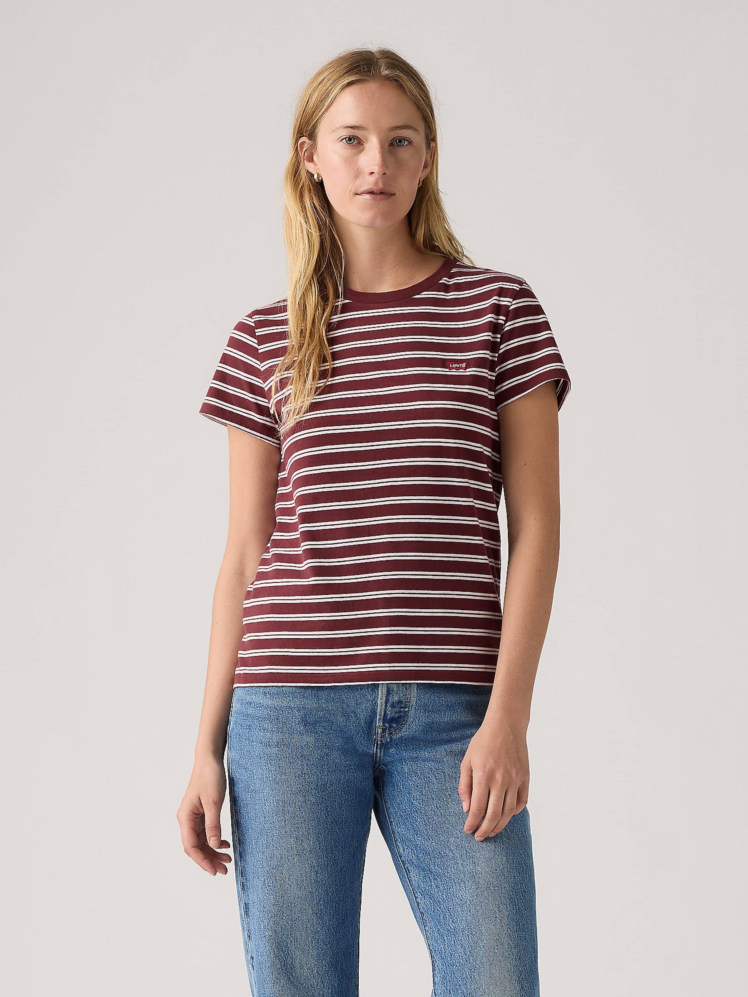 Perfect Hm Tee In Trudy Stripe Chocolate Truffle