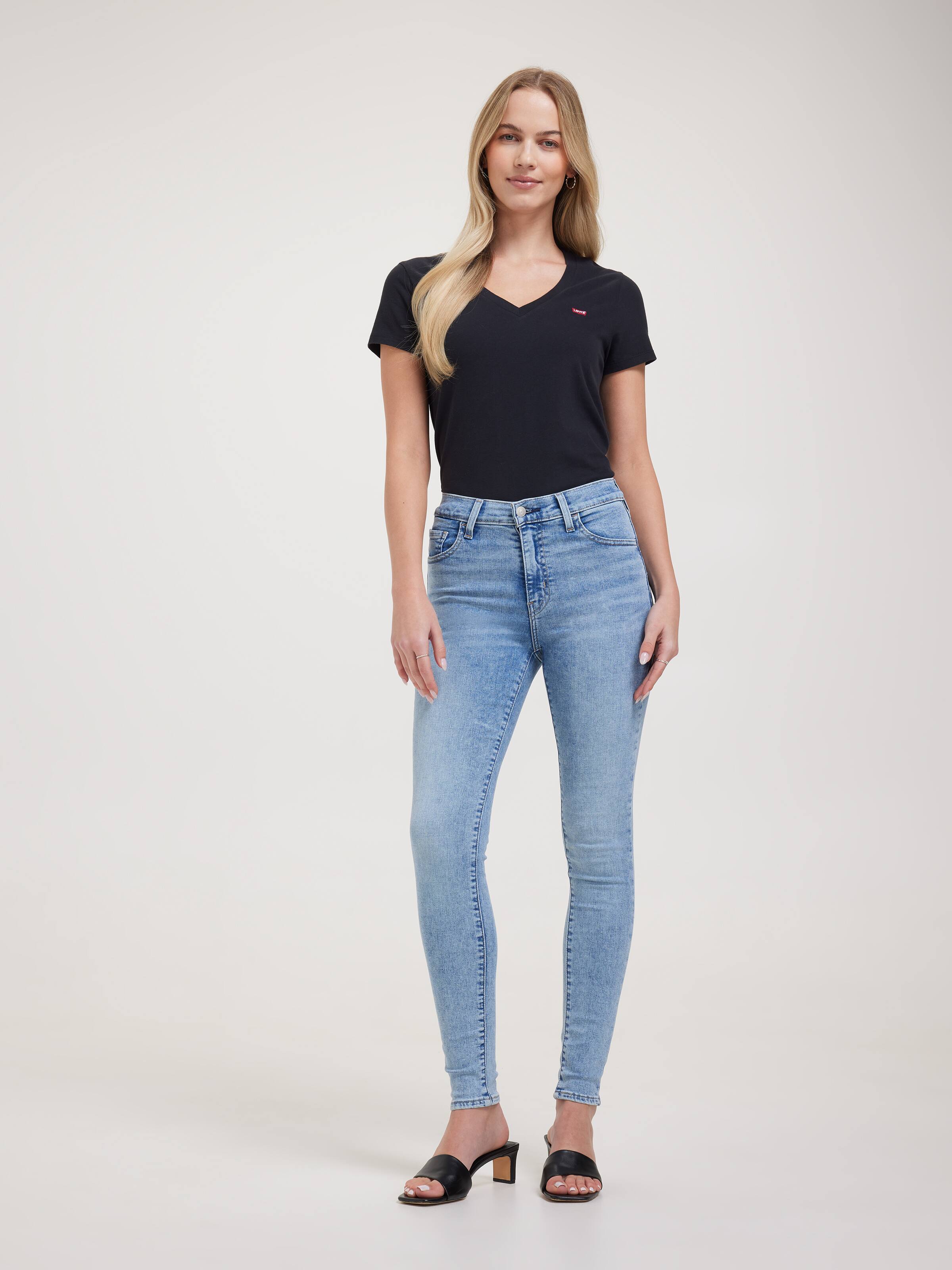 Perfect V Neck Tee In Caviar