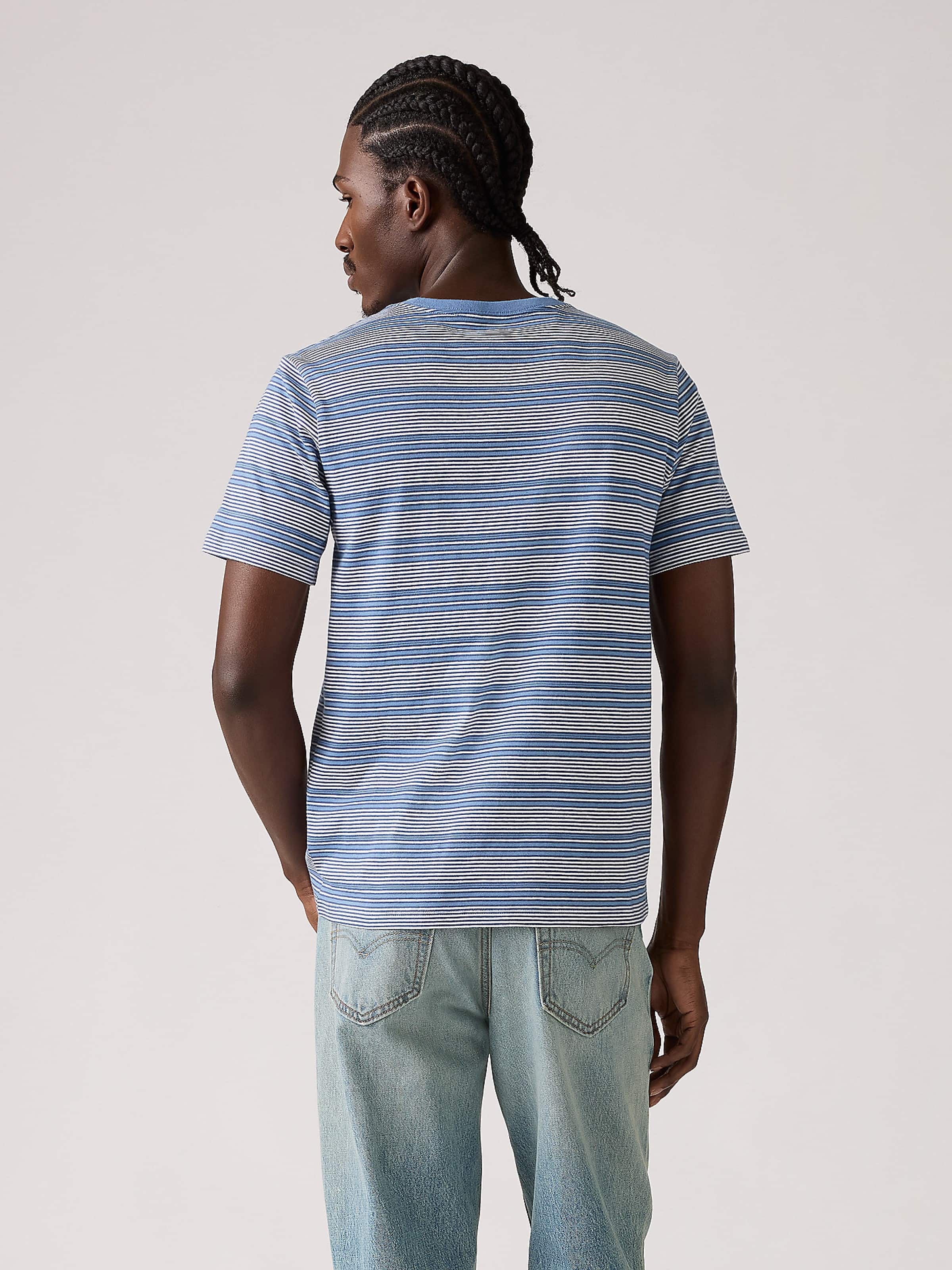 Original Short Sleeve Tee In Cuff Stripe Quiet Harbor