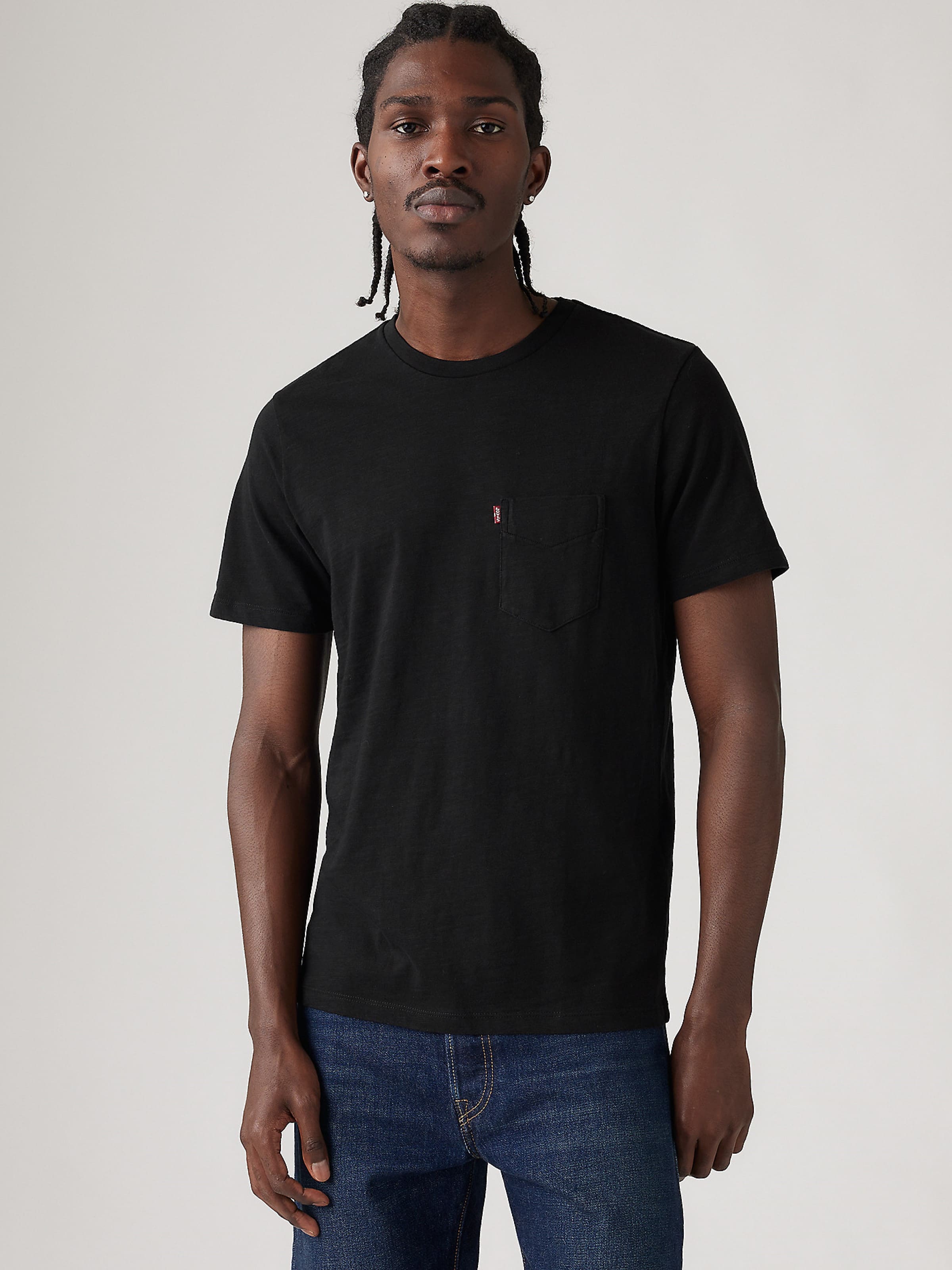 Classic Short Sleeve Pocket Tee In Mineral Black