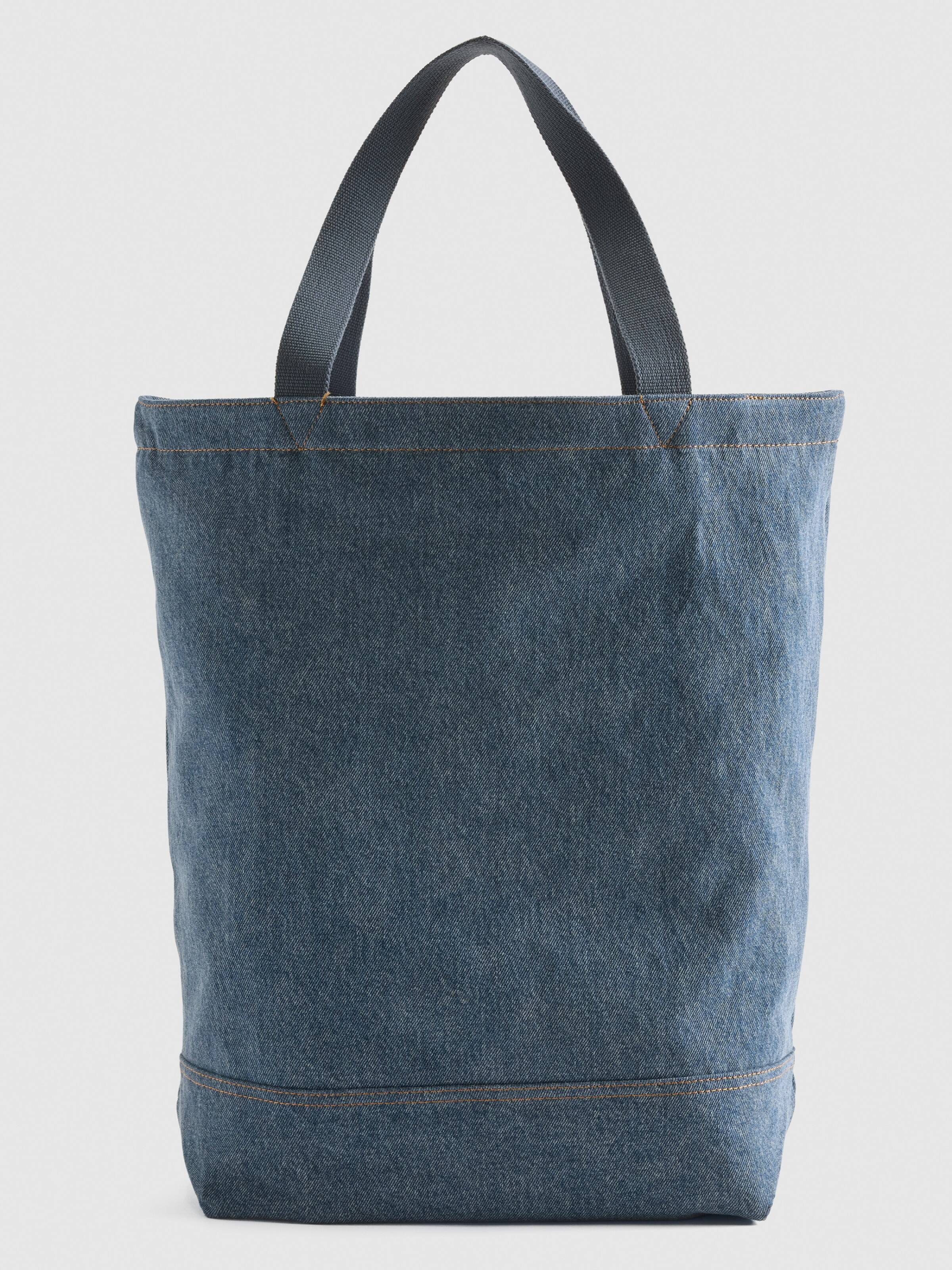Back Pocket Tote In Jeans Blue