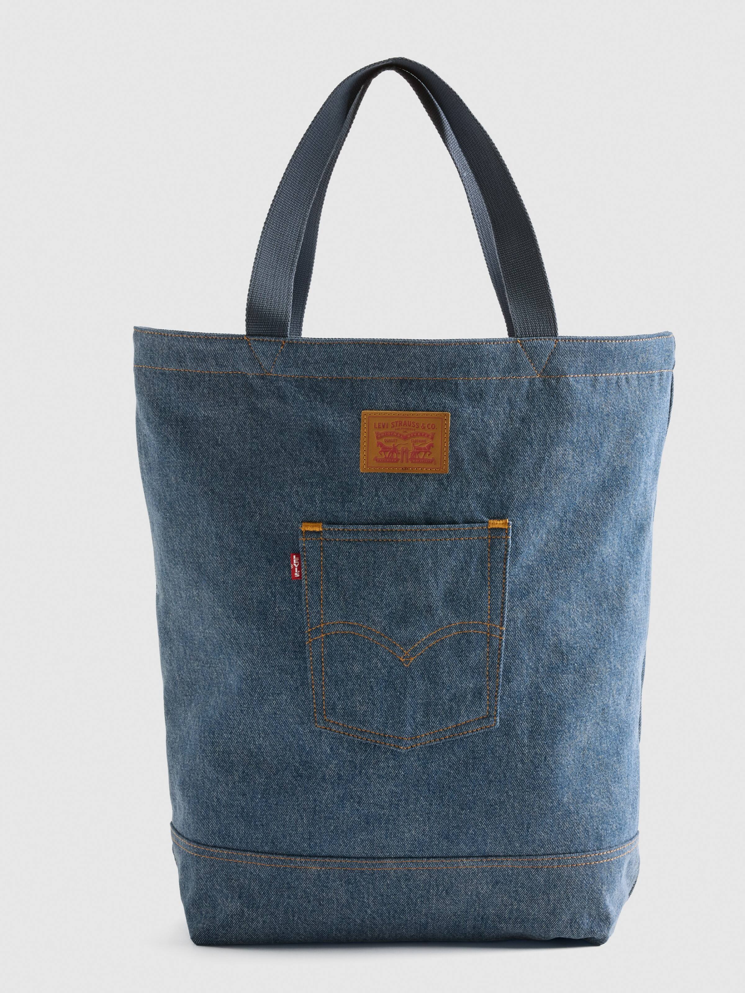 Back Pocket Tote In Jeans Blue