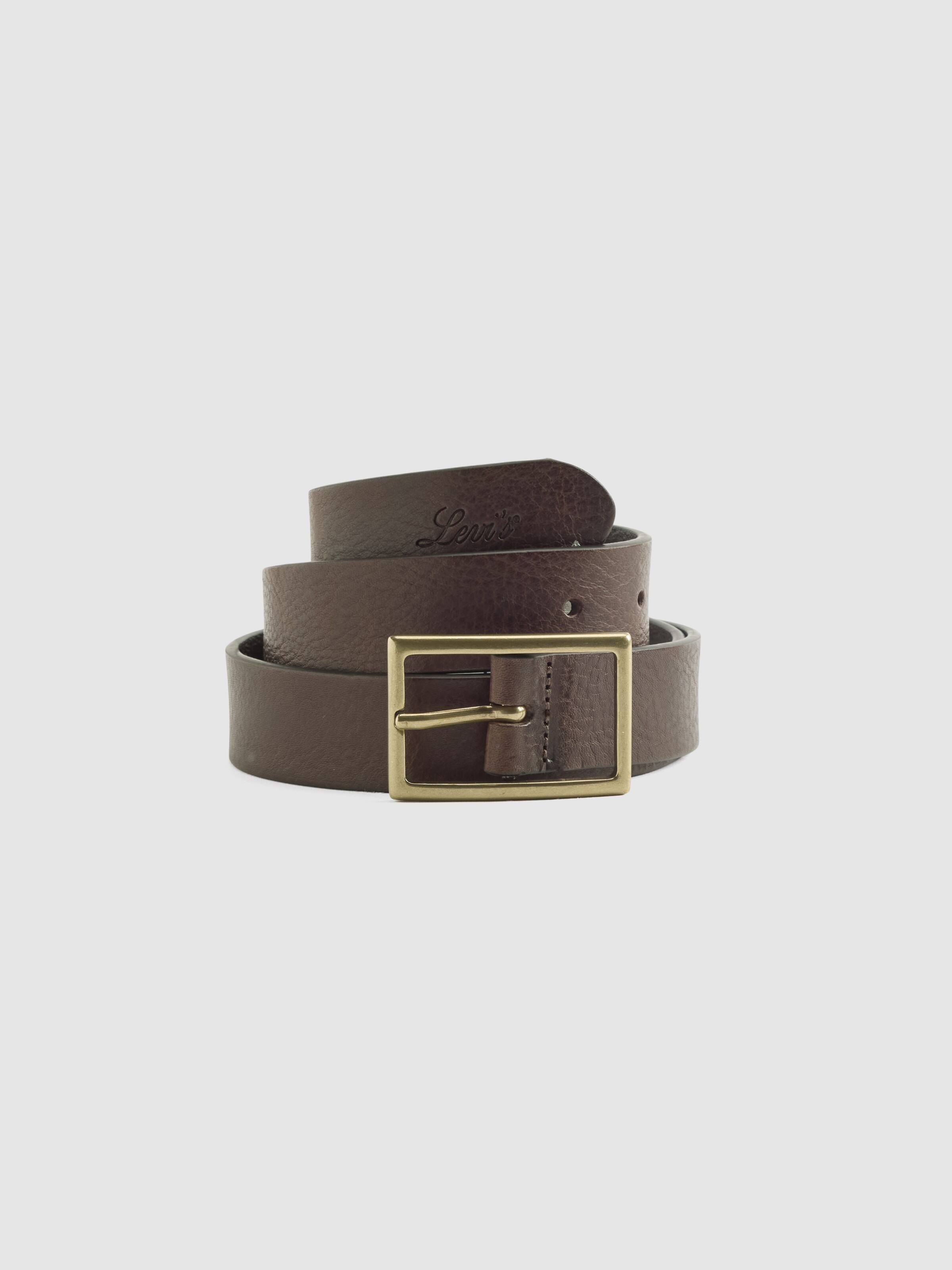 Rectangle Buckle Belt In Dark Brown