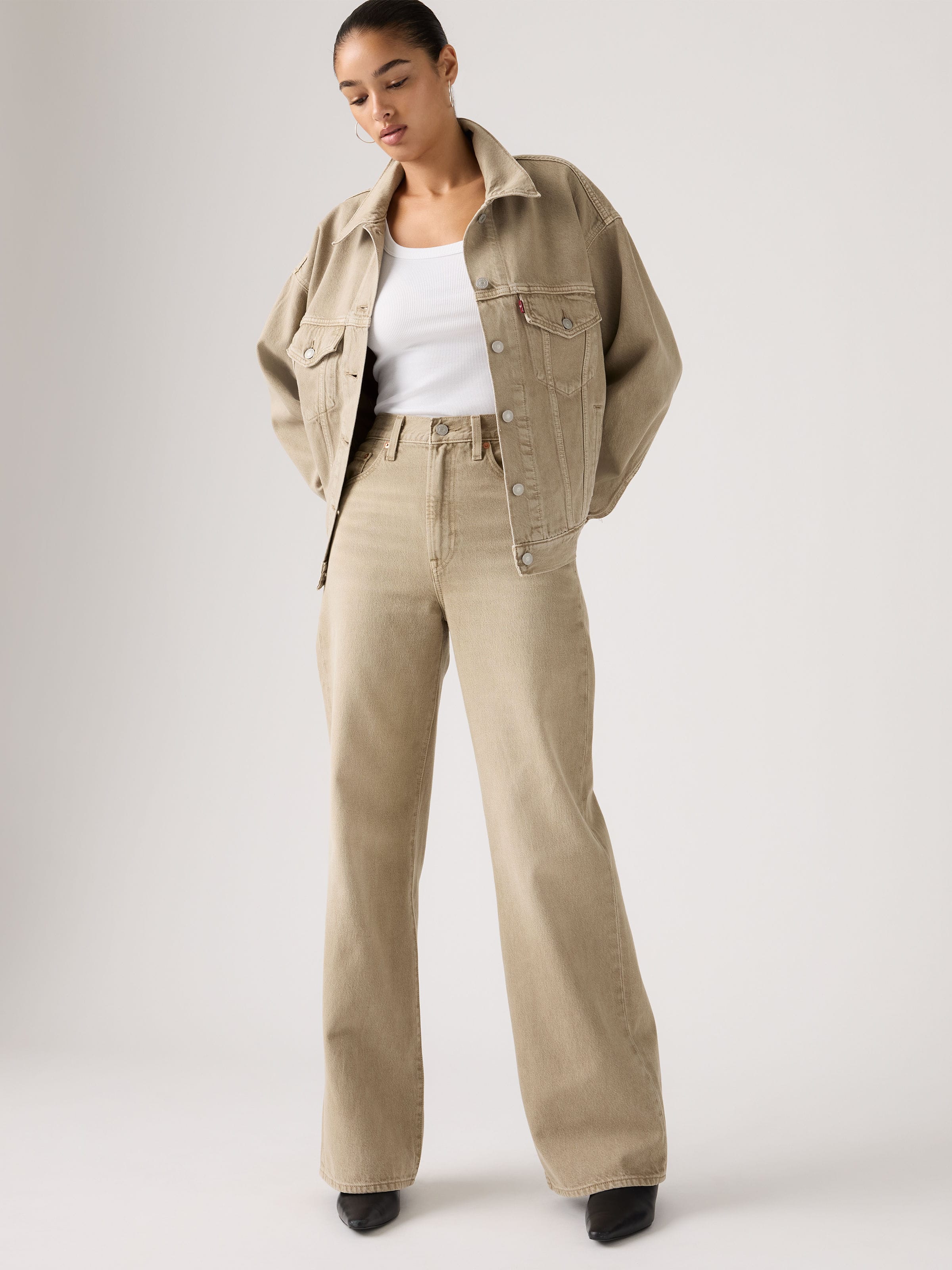 Ribcage Wide Leg Jean In Chipped Winter Twig