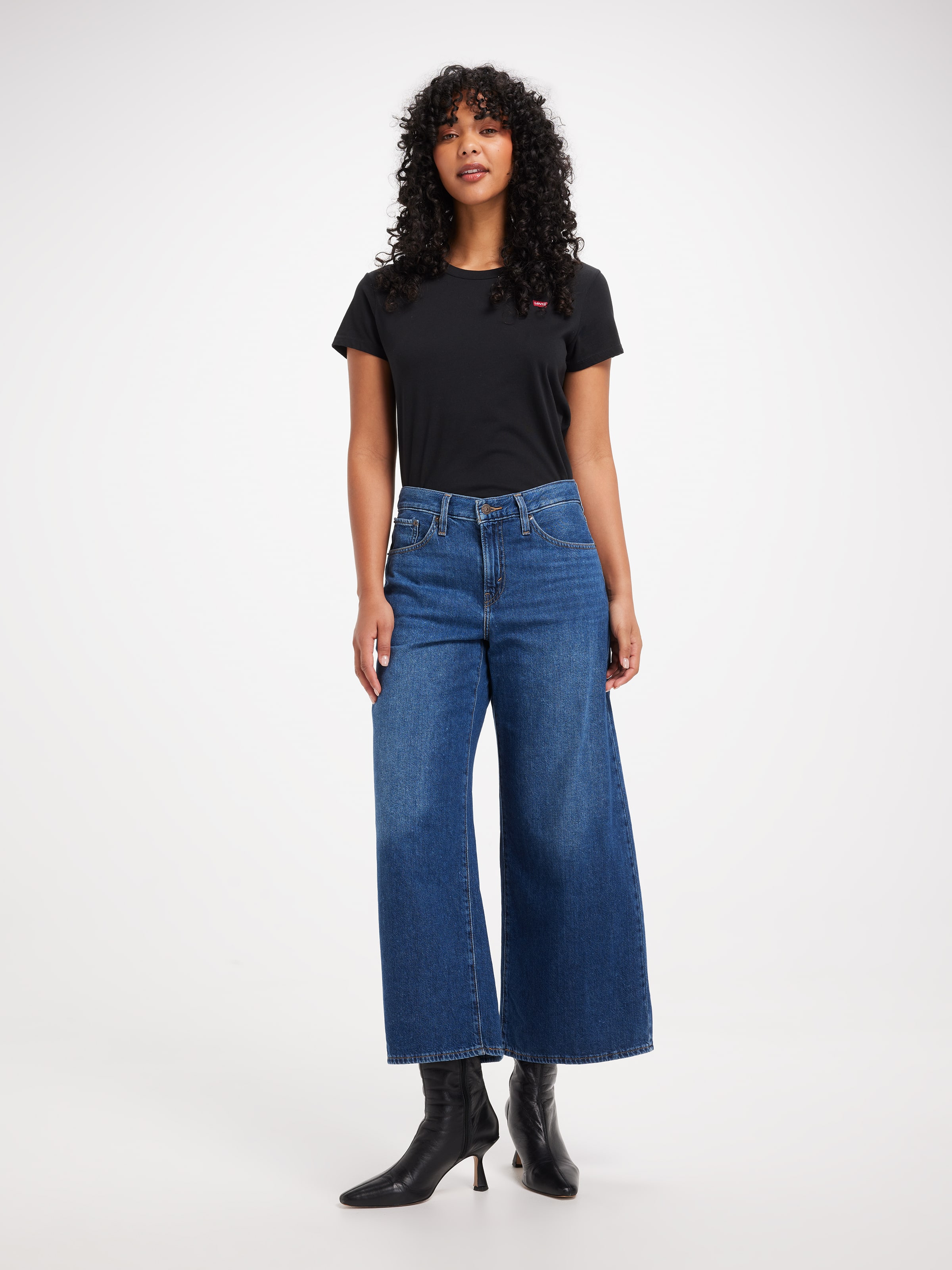 Middy Wide Leg Ankle Jean In Kiss Goodbye