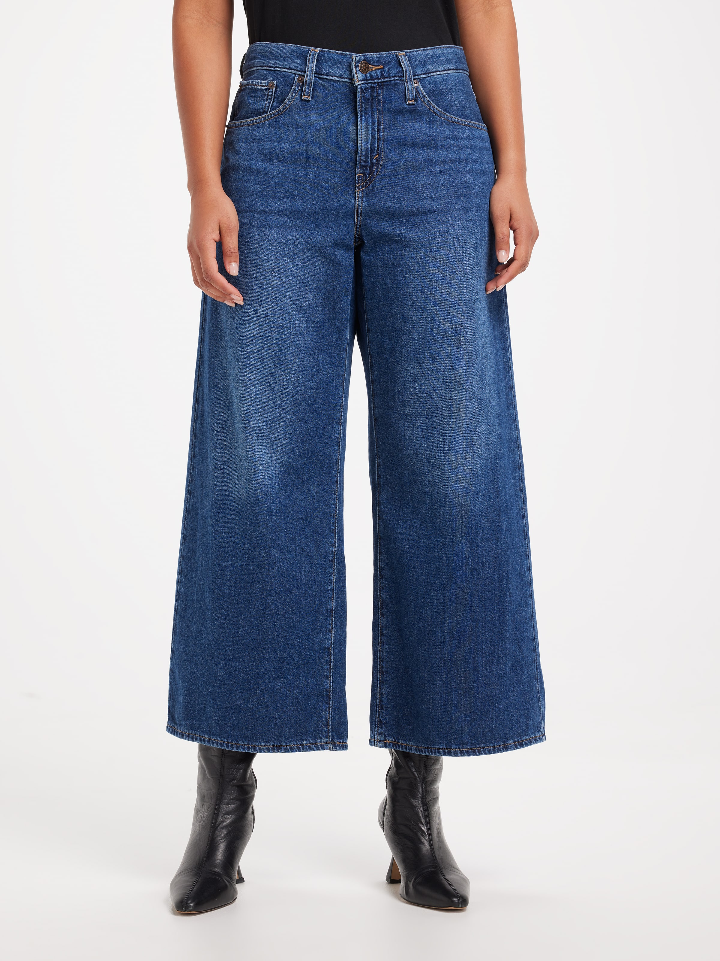 Middy Wide Leg Ankle Jean In Kiss Goodbye