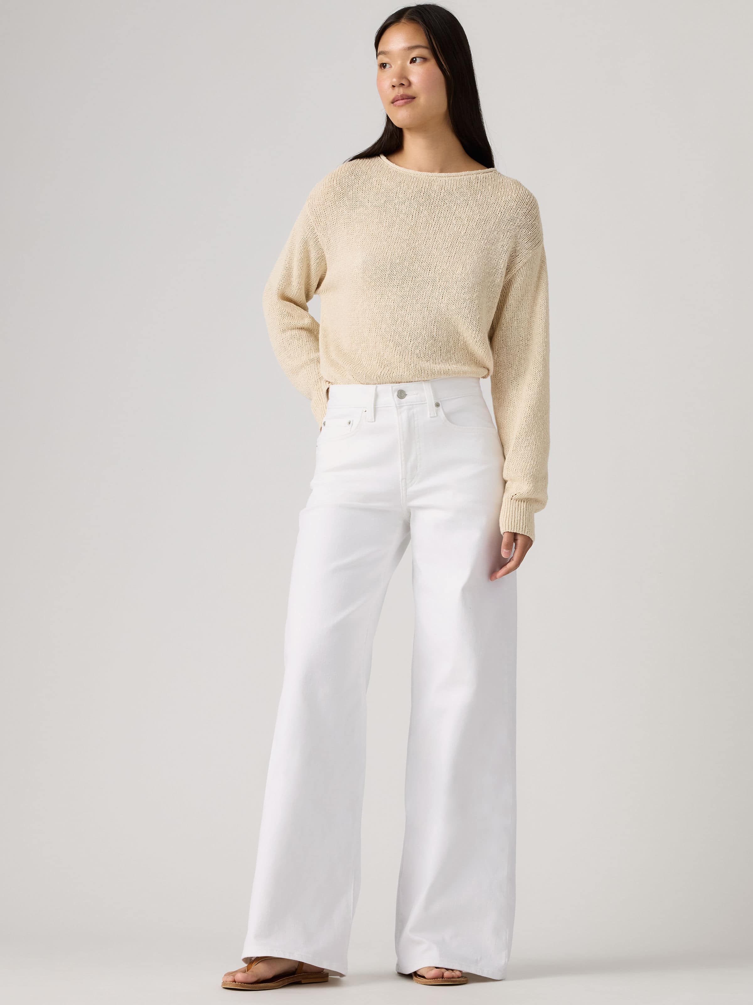 728 High Rise Wide Leg In Soft Clean White