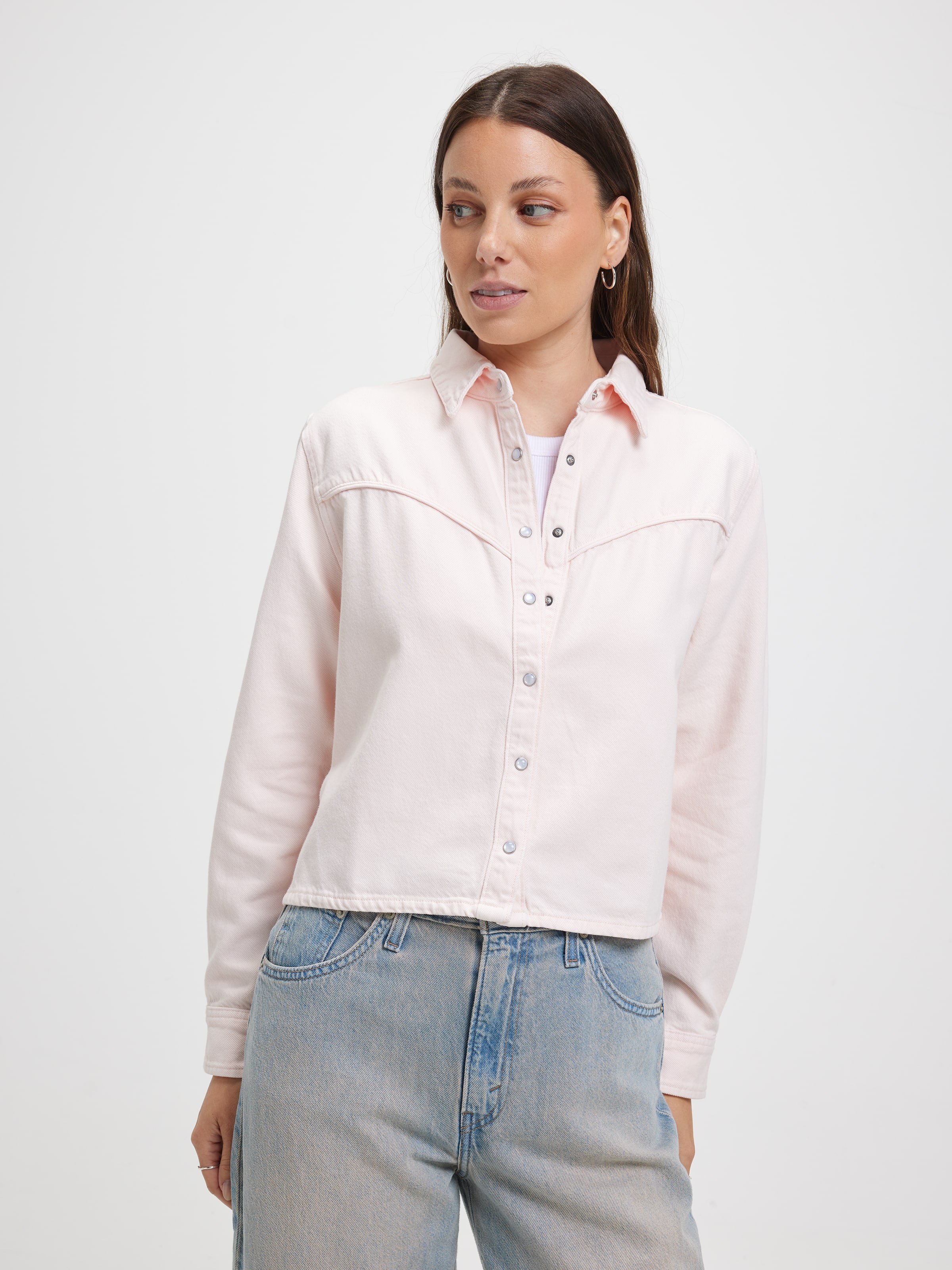 Logan Tencel Shacket In Dusty Crystal Pink