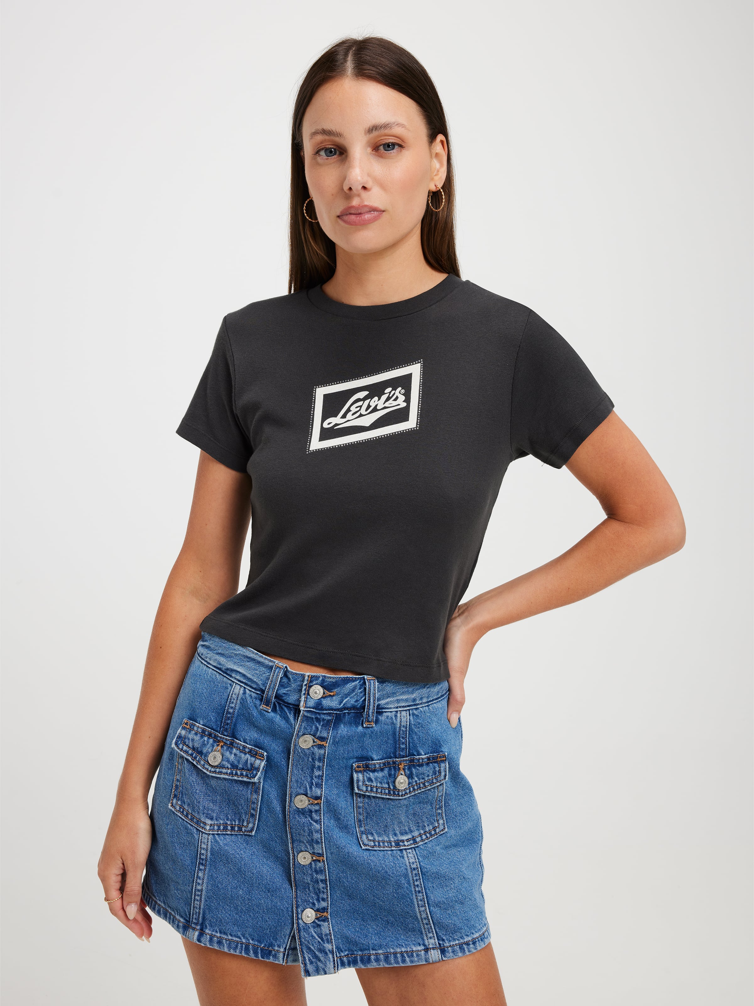 Essential Sporty Tee In Vintage Pirate Black